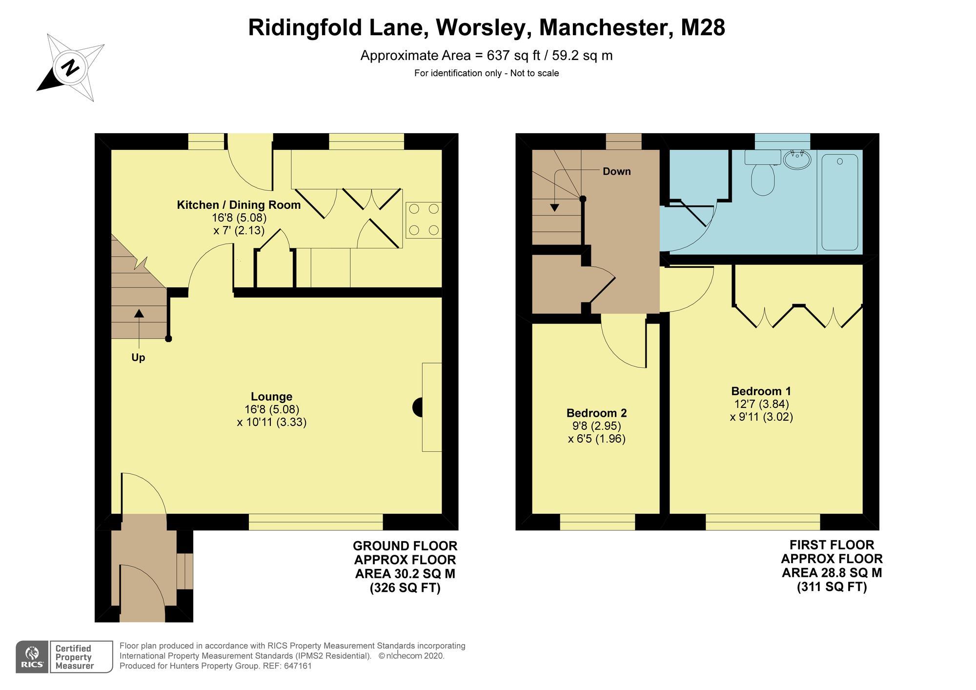 2 bed terraced house for sale in Ridingfold Lane, Worsley, Manchester