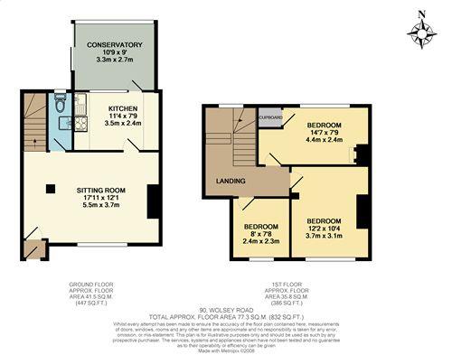 90, Wolsey Road, Oxford floorplan