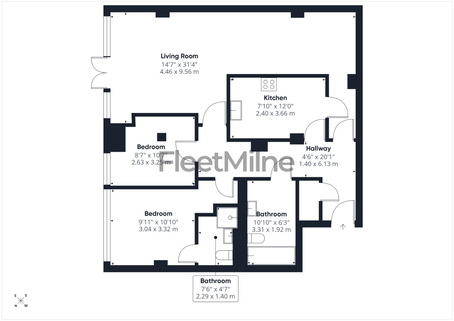 402, Platinum Apartments, Birmingham floorplan