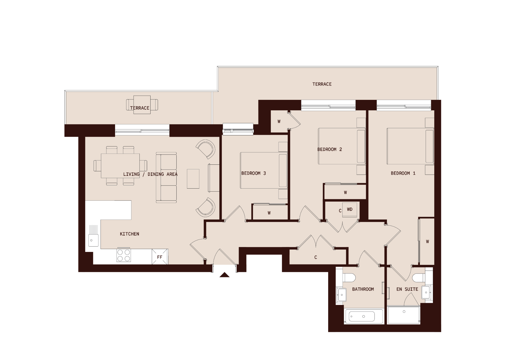 Flat 70, Delfino House, 21 Beaufort Square, Colindale floorplan