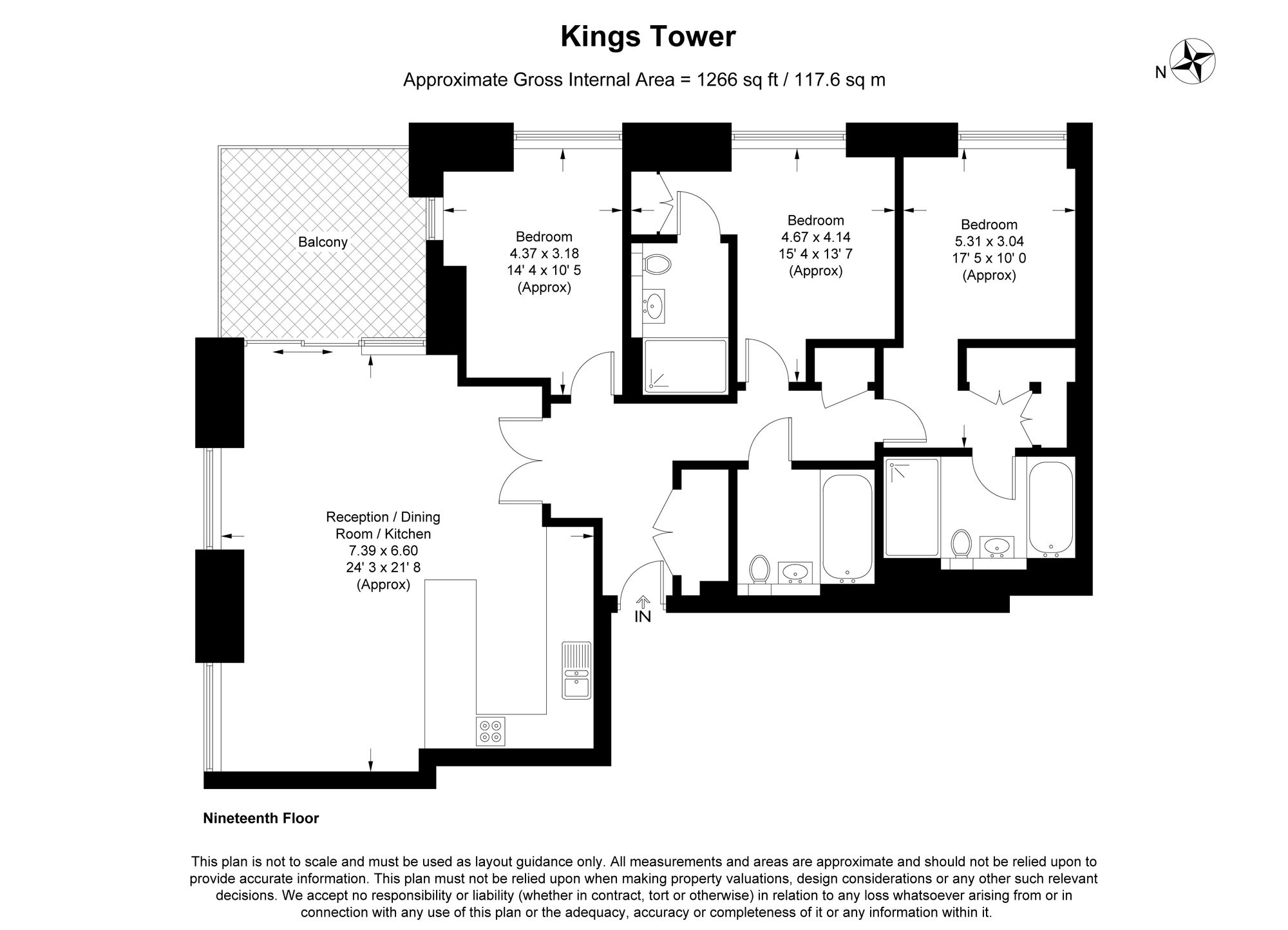 Flat 105, Kings Tower, London floorplan