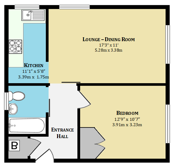 23,Flat 3, Hawkers Close, Southampton floorplan