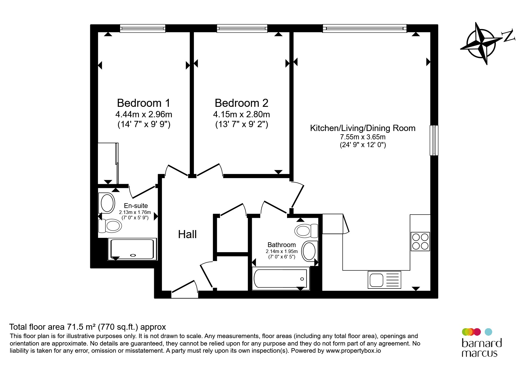 Flat 3, Mithian Court, 3, Montagu Crescent, Redhill floorplan
