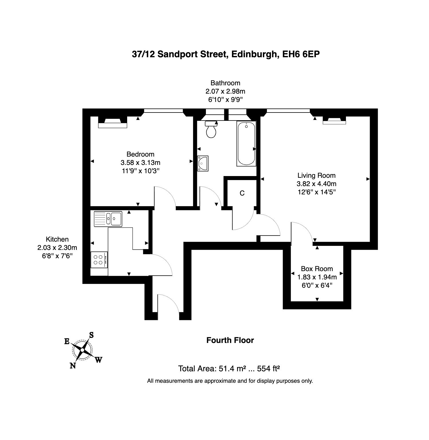 37/12 Sandport Street, Edinburgh floorplan