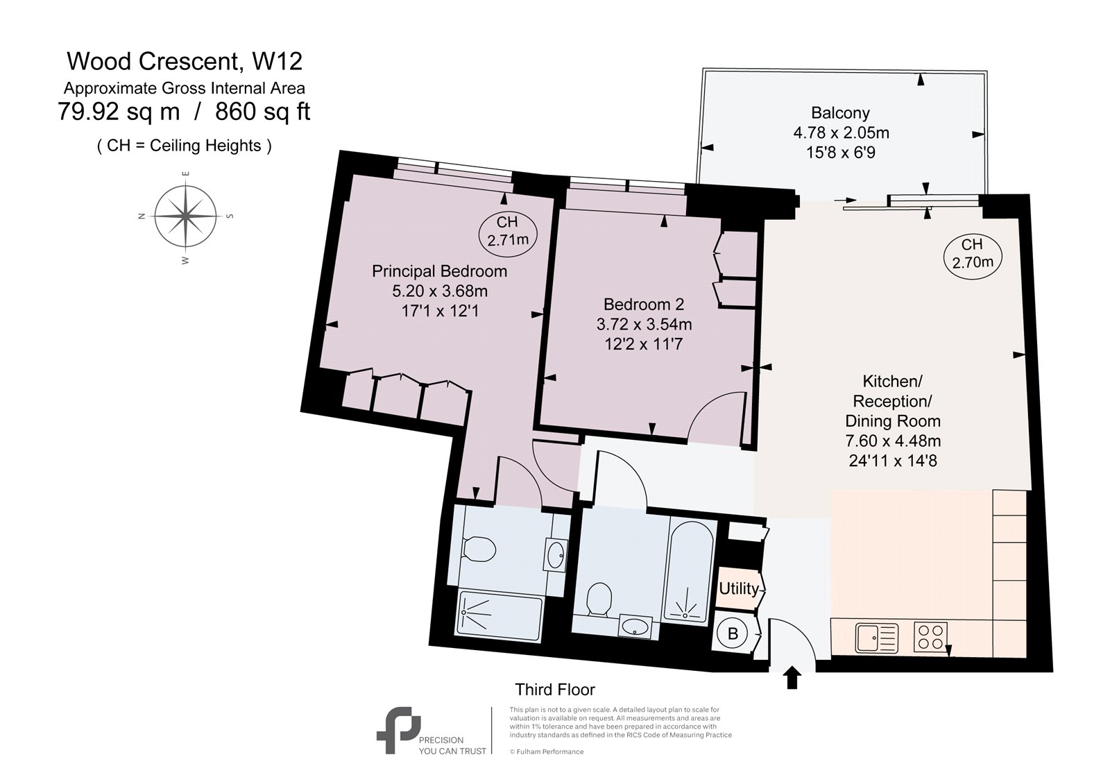 Apartment 305, 4, Wood Crescent, White City floorplan