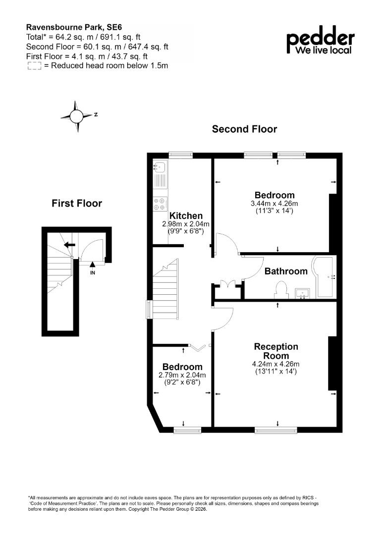 Flat 4, 46, Ravensbourne Park, London floorplan