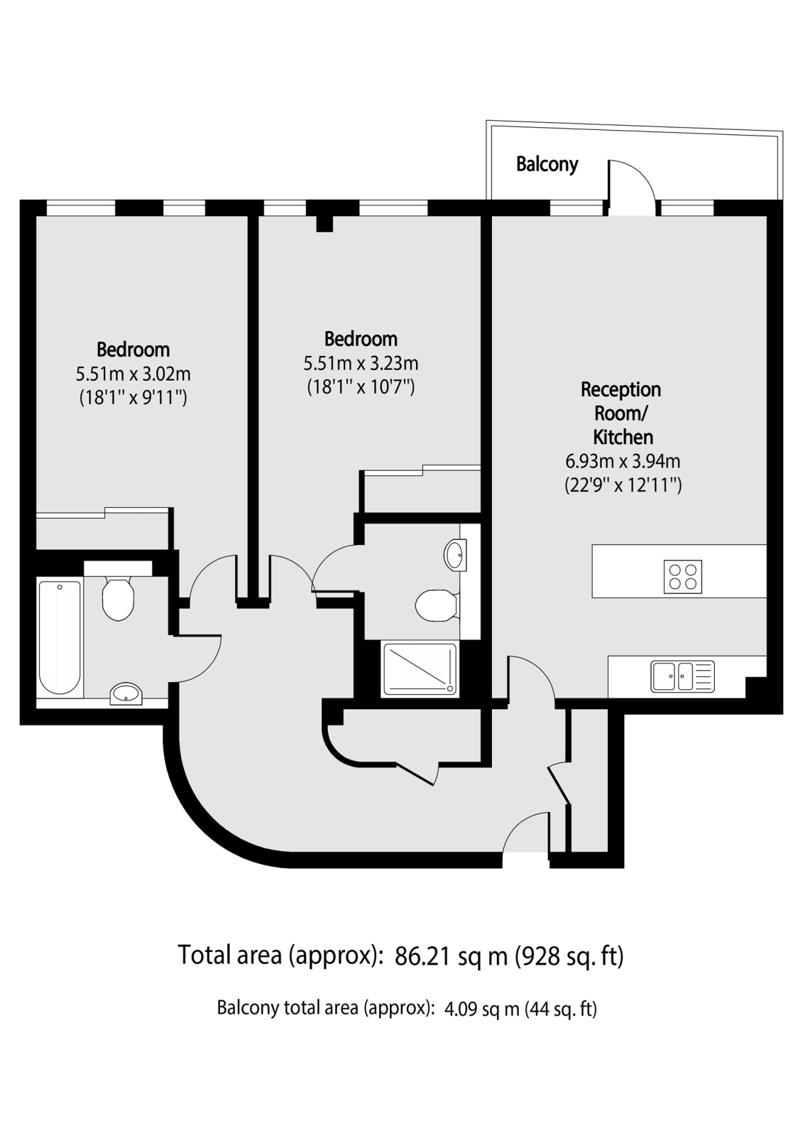 Flat 12, 8, Southgate Road, London floorplan