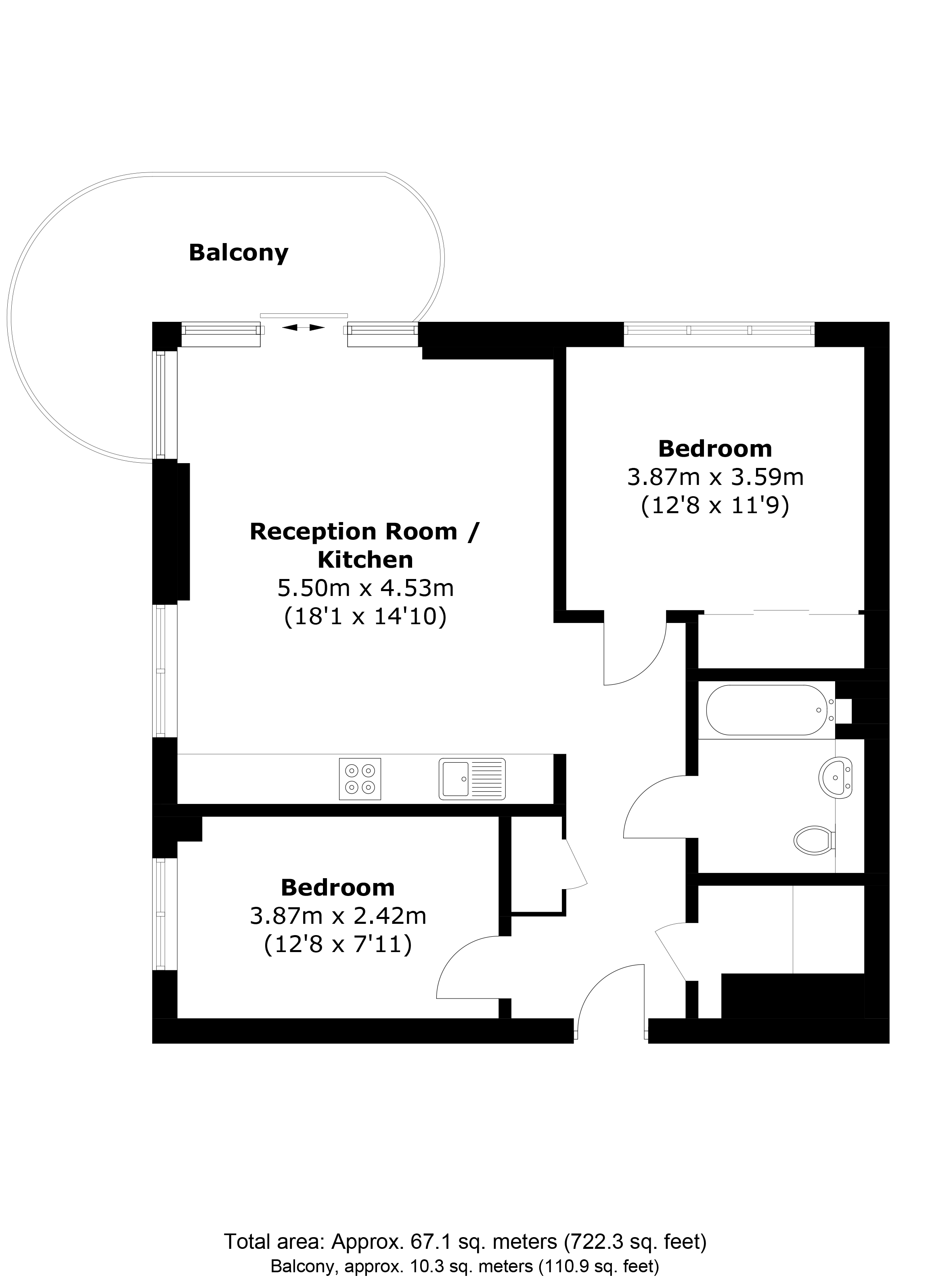 Flat 103, Bufton House, 14, Astell Road, London floorplan