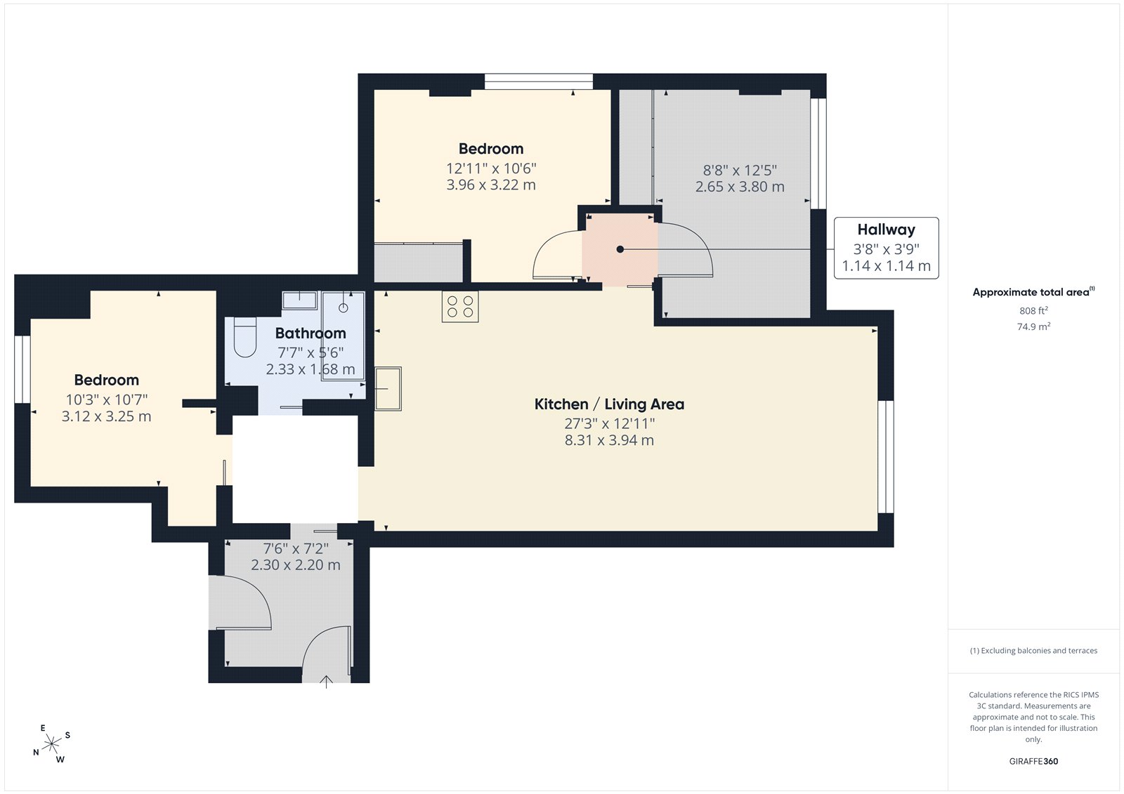 1, Parkside House, Hillingdon floorplan