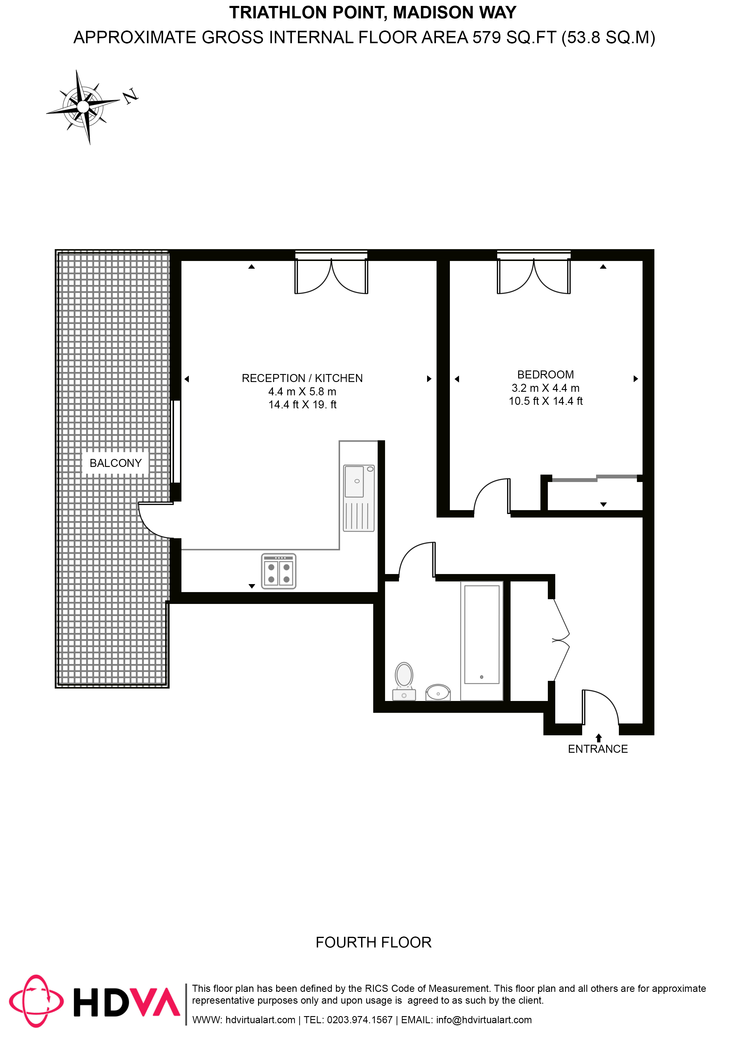 19, Triathlon Point, 1, Madison Way, London floorplan