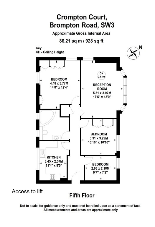 58 Crompton Court, 276, Brompton Road, London floorplan