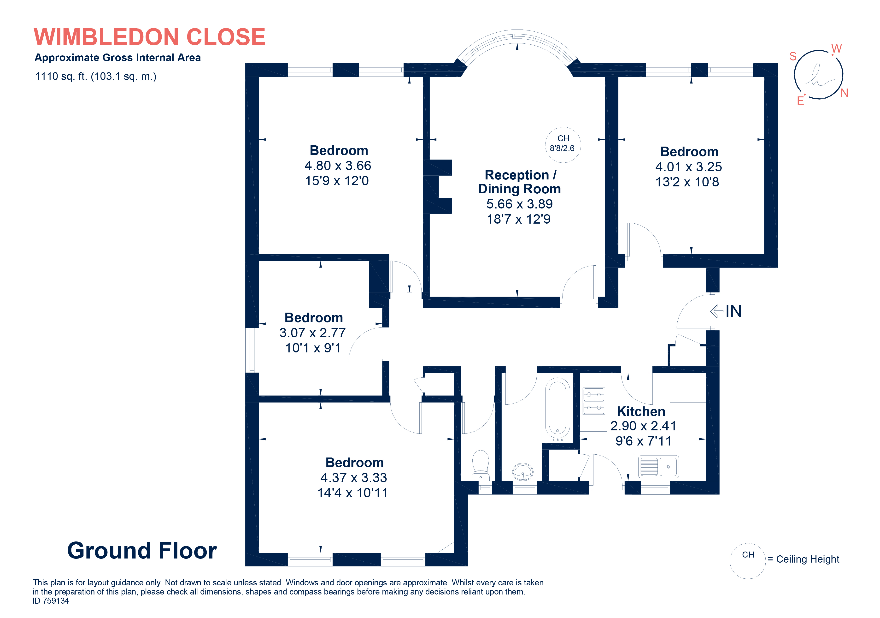 Flat 20, Wimbledon Close, The Downs, London floorplan