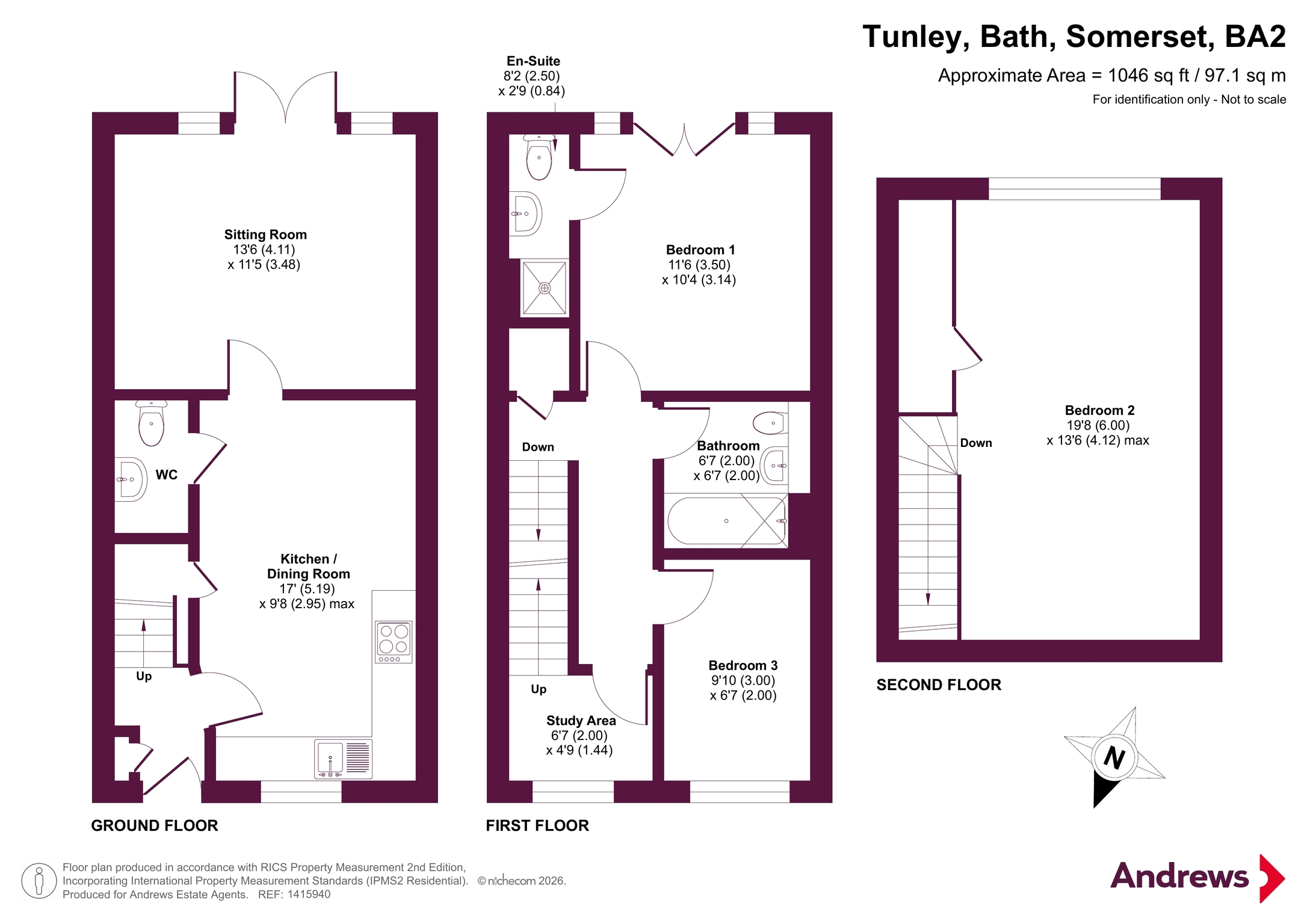 3 The Wheelwrights,, Tunley, Somerset floorplan