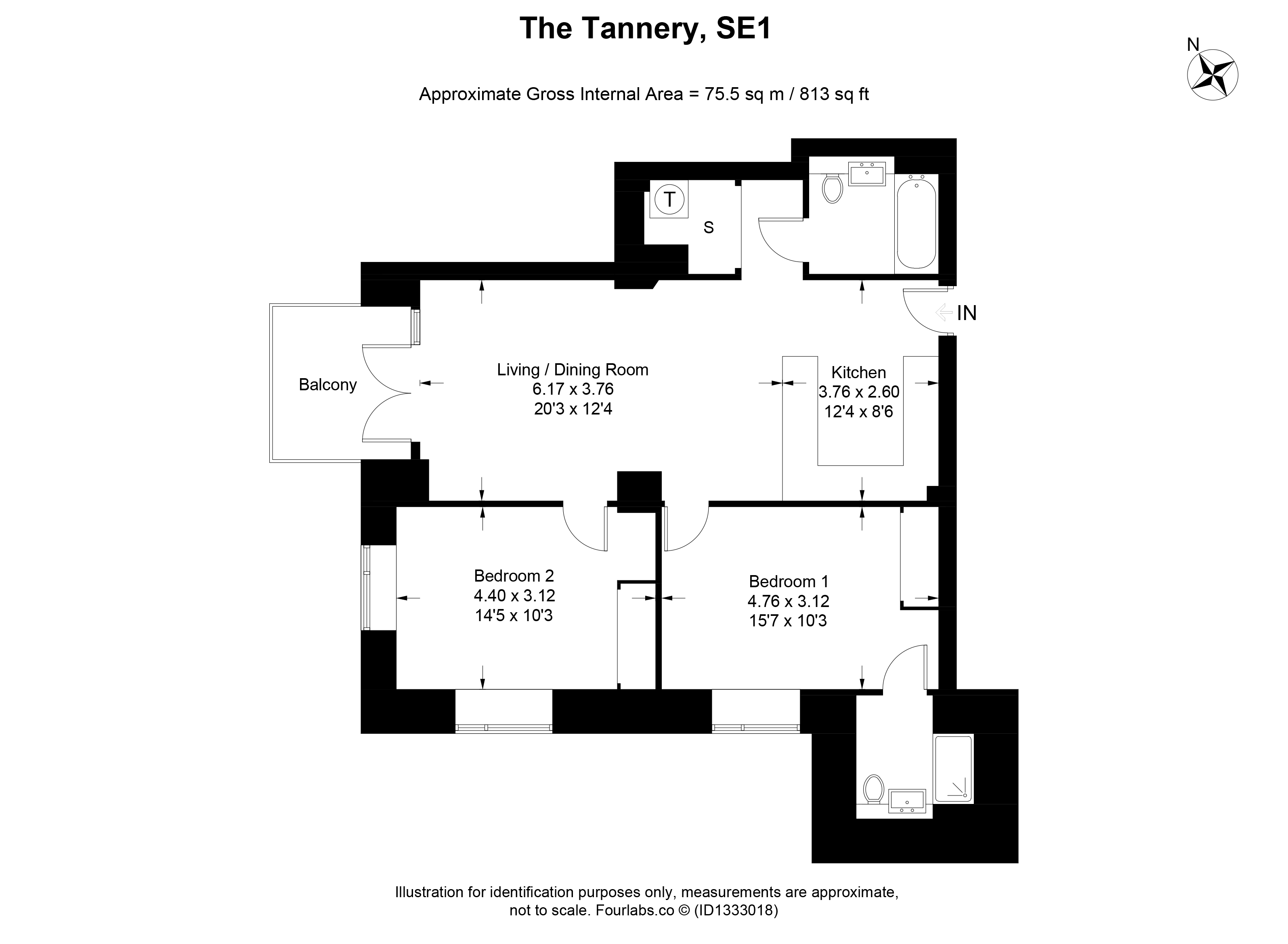 Apartment 58, The Tannery, London floorplan