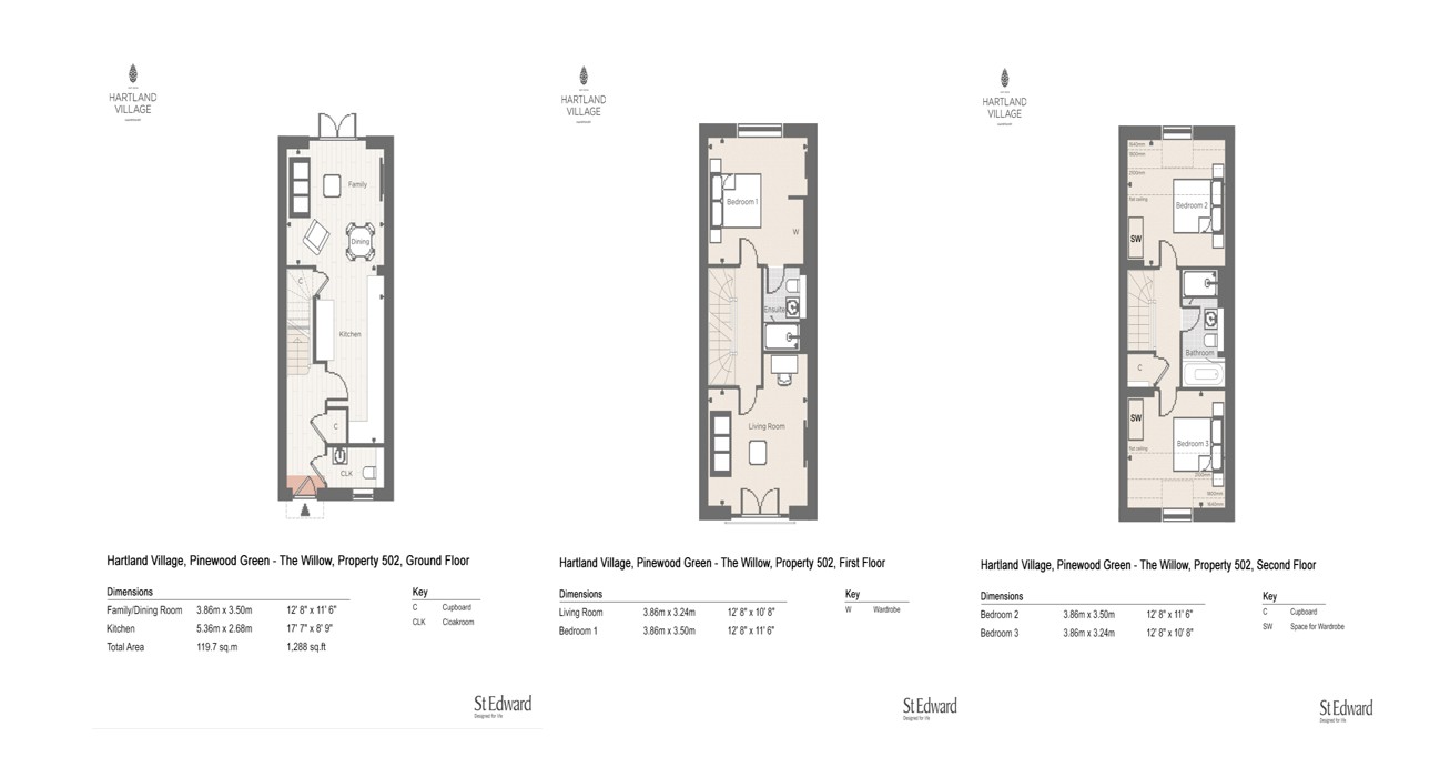 Plot 502 The Willow Pinewood Green,, Hartland Village, Fleet floorplan
