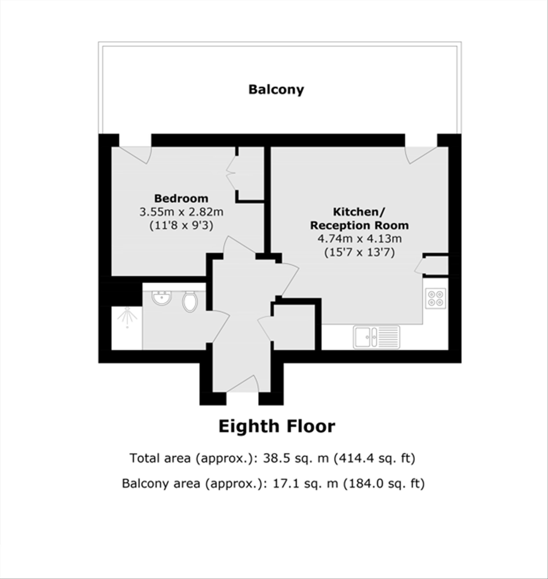 802, Denison House, 20 Lanterns Way floorplan