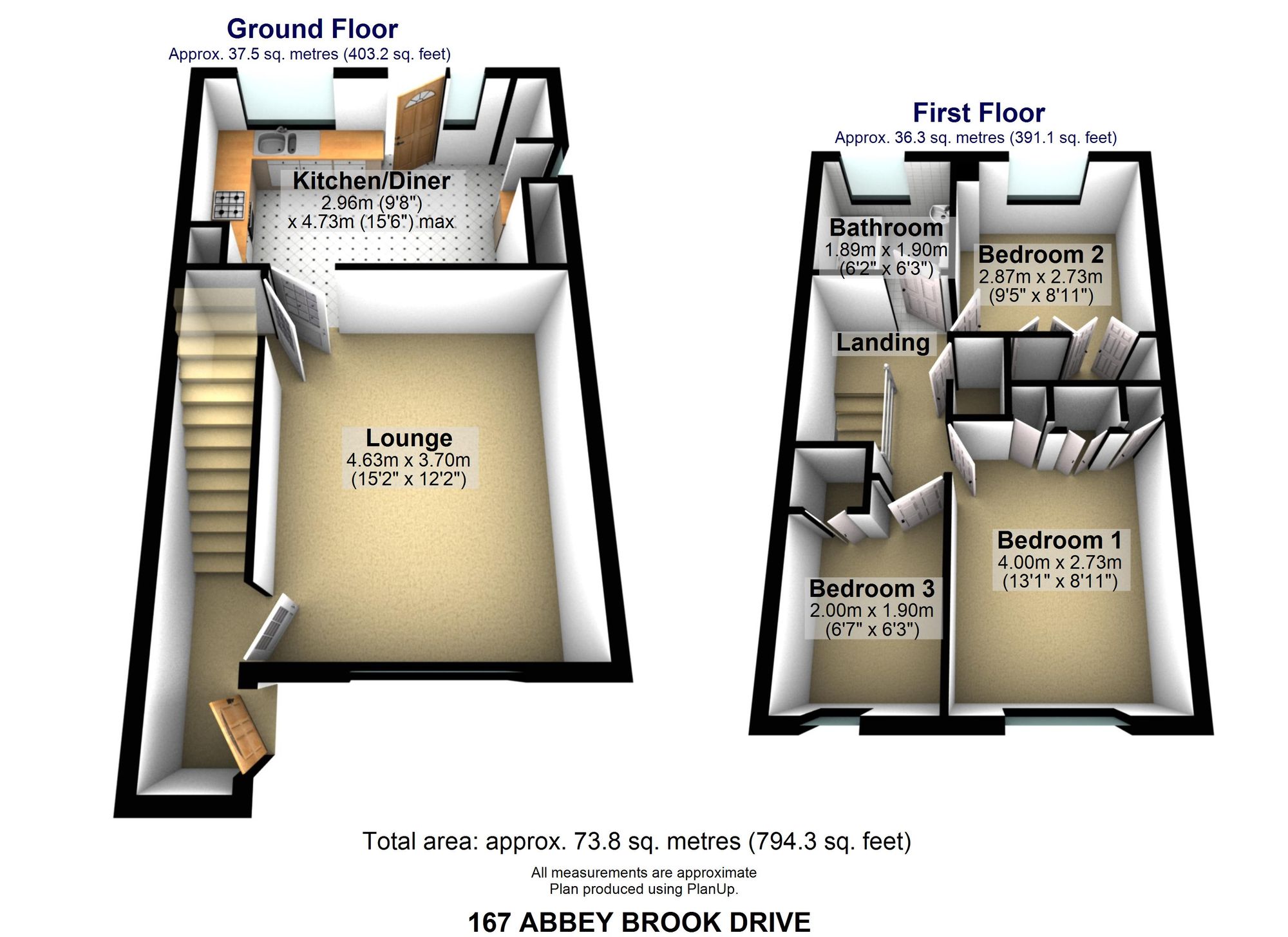 167 Abbey Brook Drive, Sheffield floorplan