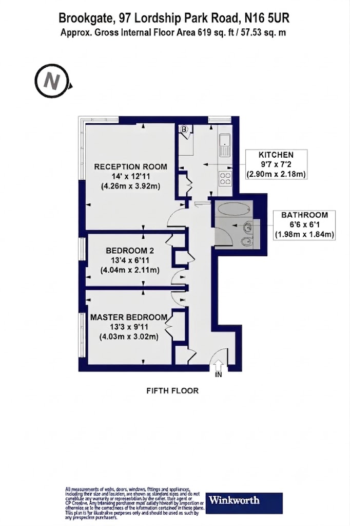 Flat 20, Brookgate, 97, Lordship Park, London floorplan