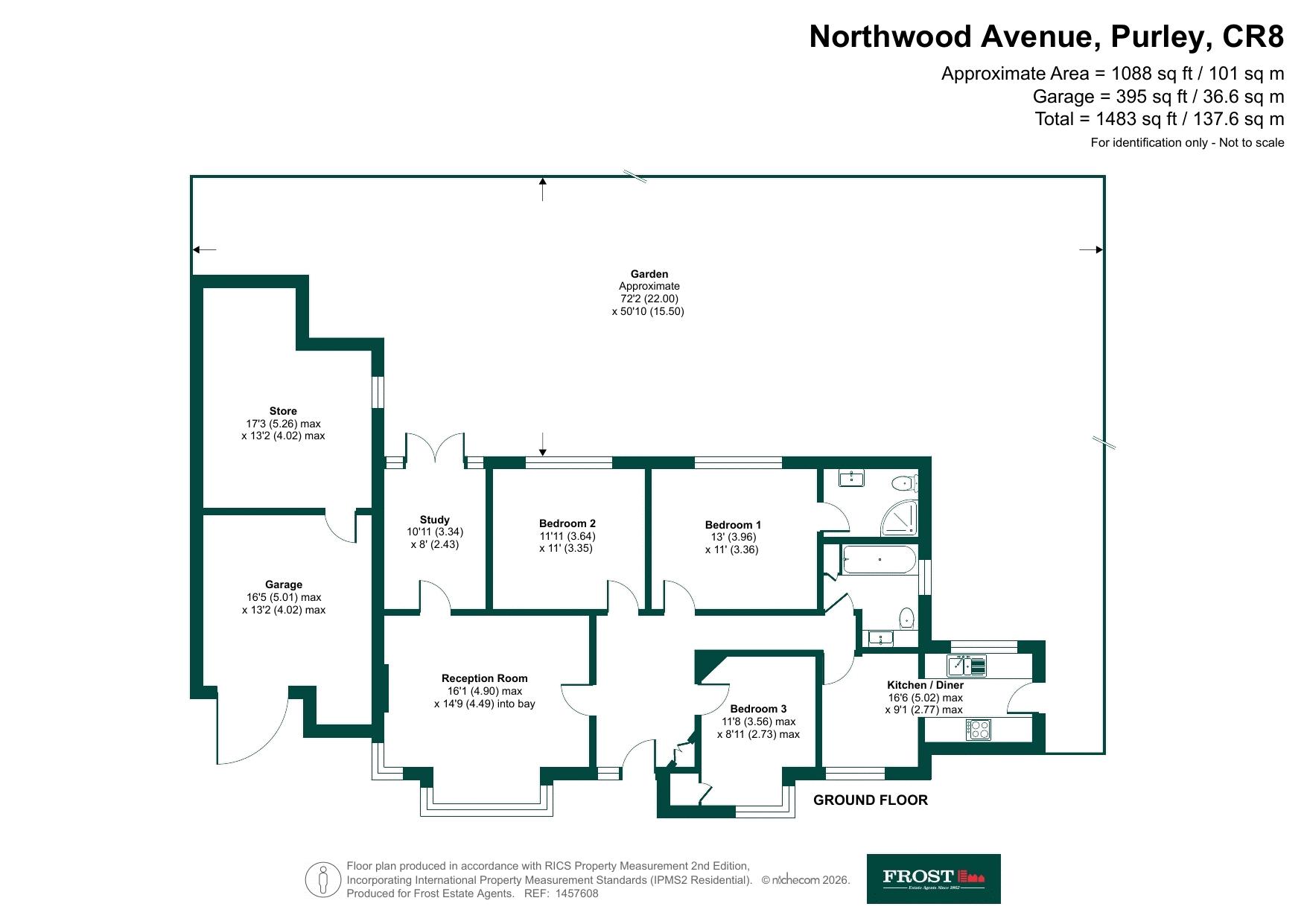 1, Northwood Avenue, Purley floorplan