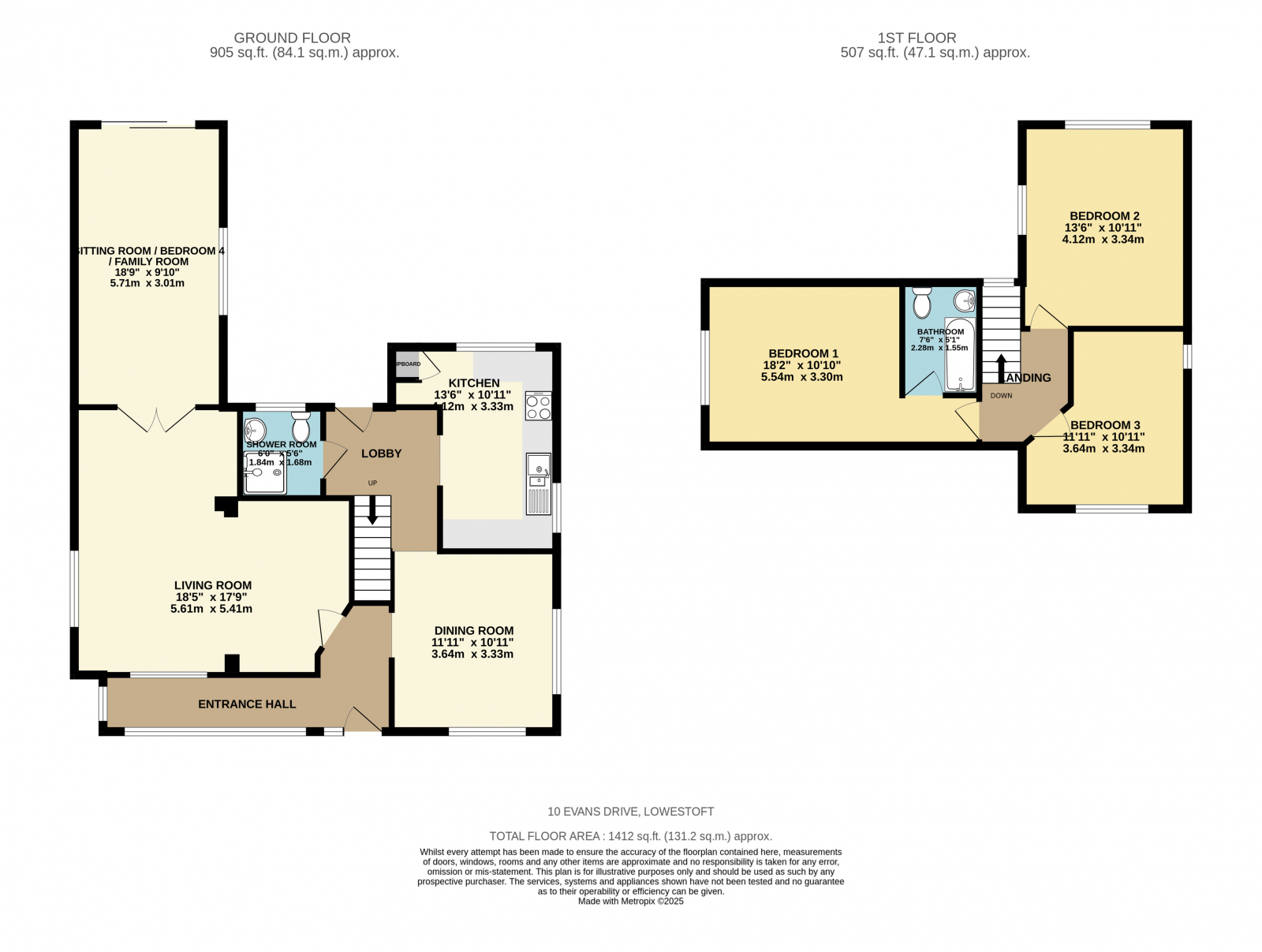 10 Evans Drive, Lowestoft floorplan