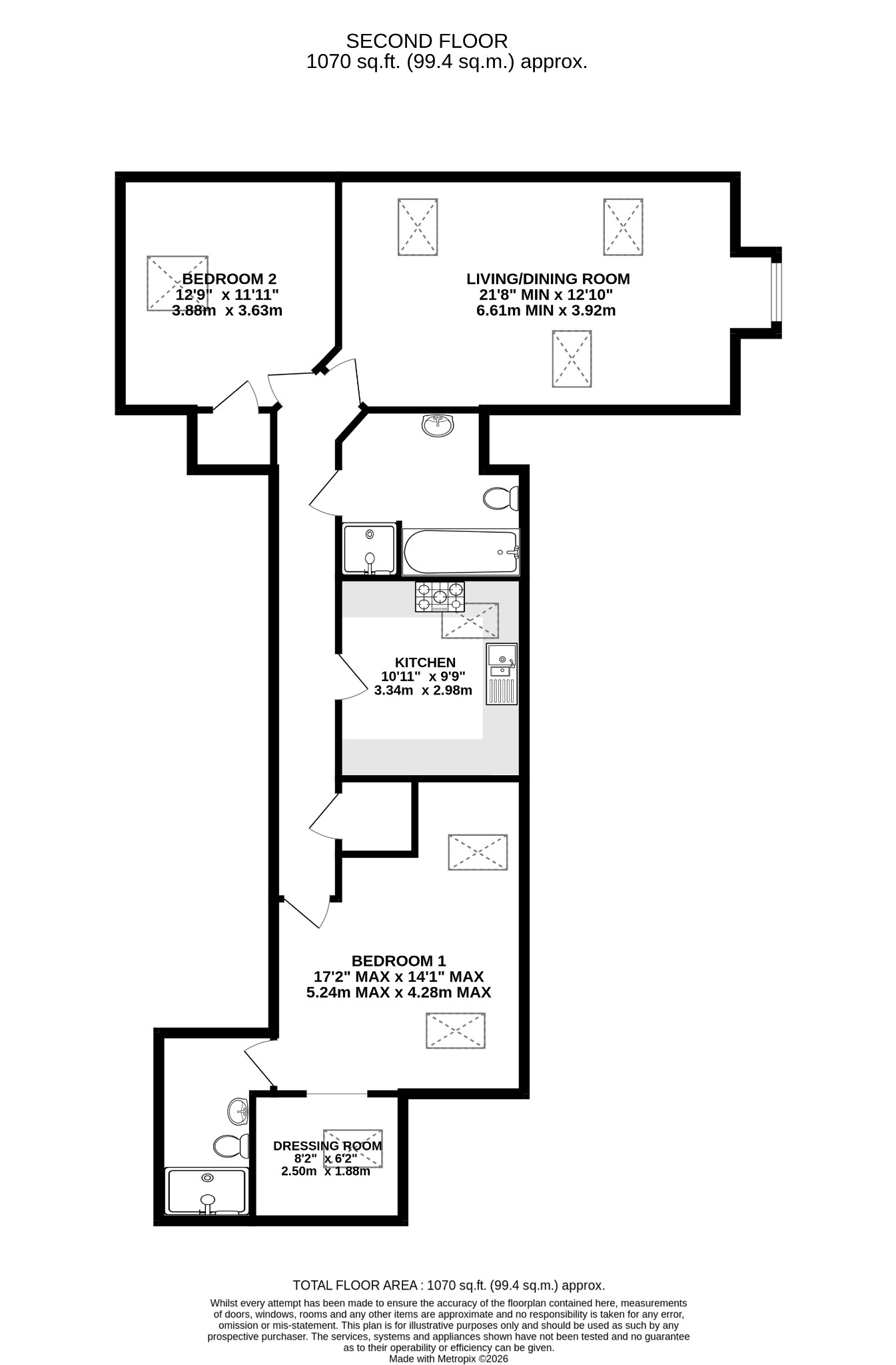 Apartment 9, Grasmere, Camberley floorplan