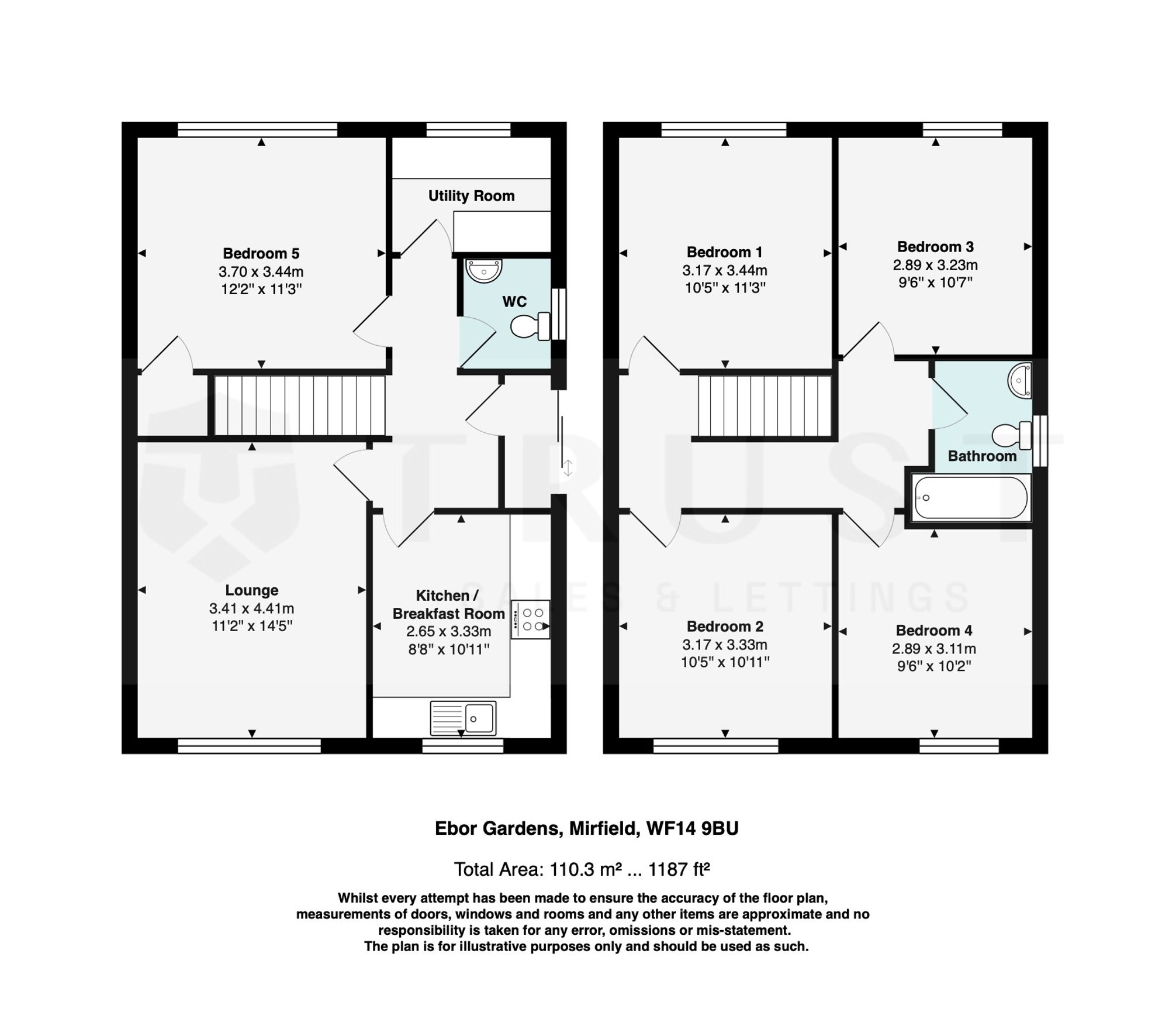 20 Ebor Gardens, Mirfield floorplan