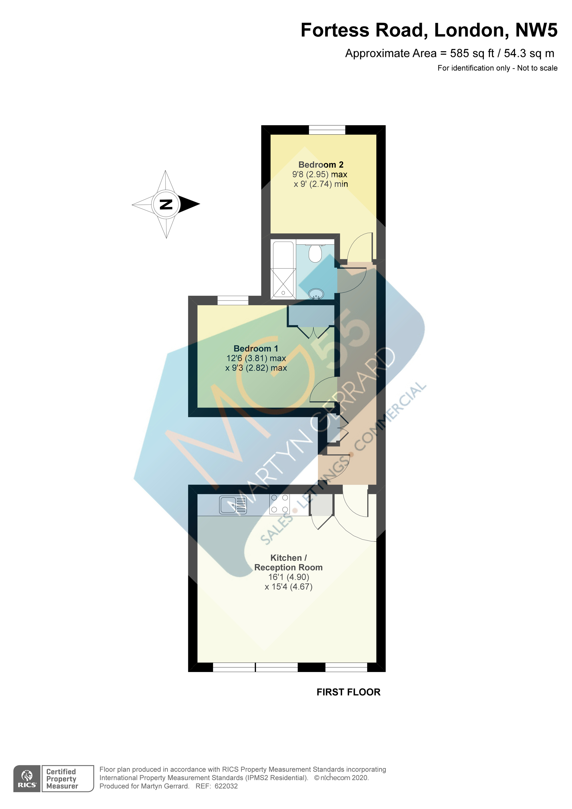 Flat 2, 55, Fortess Road, London floorplan