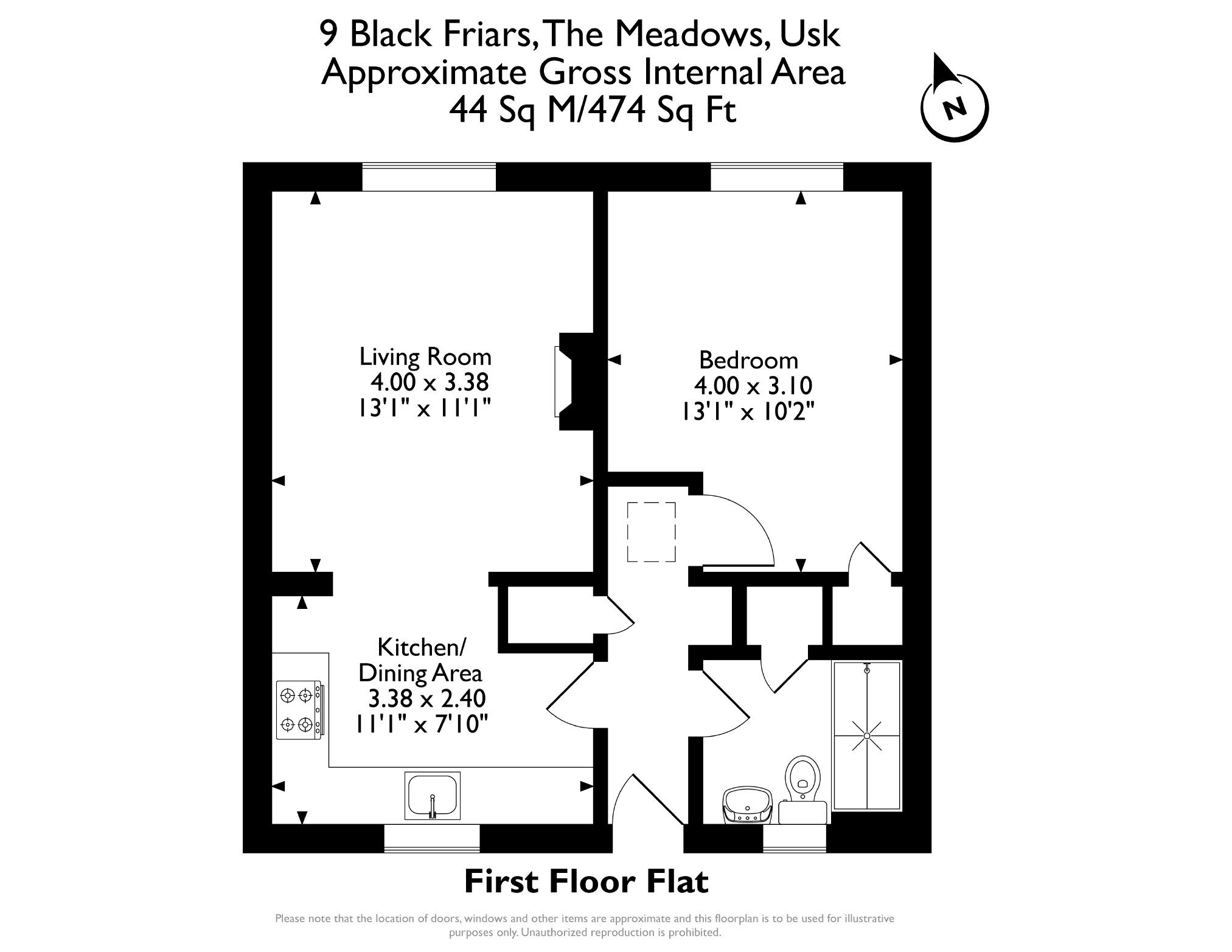 9, BlackFriars, Usk floorplan
