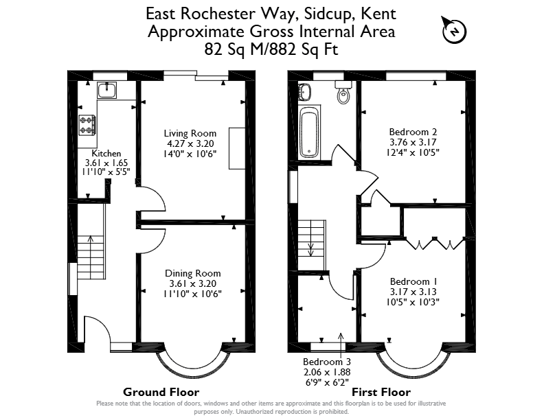 958, East Rochester Way, Sidcup floorplan