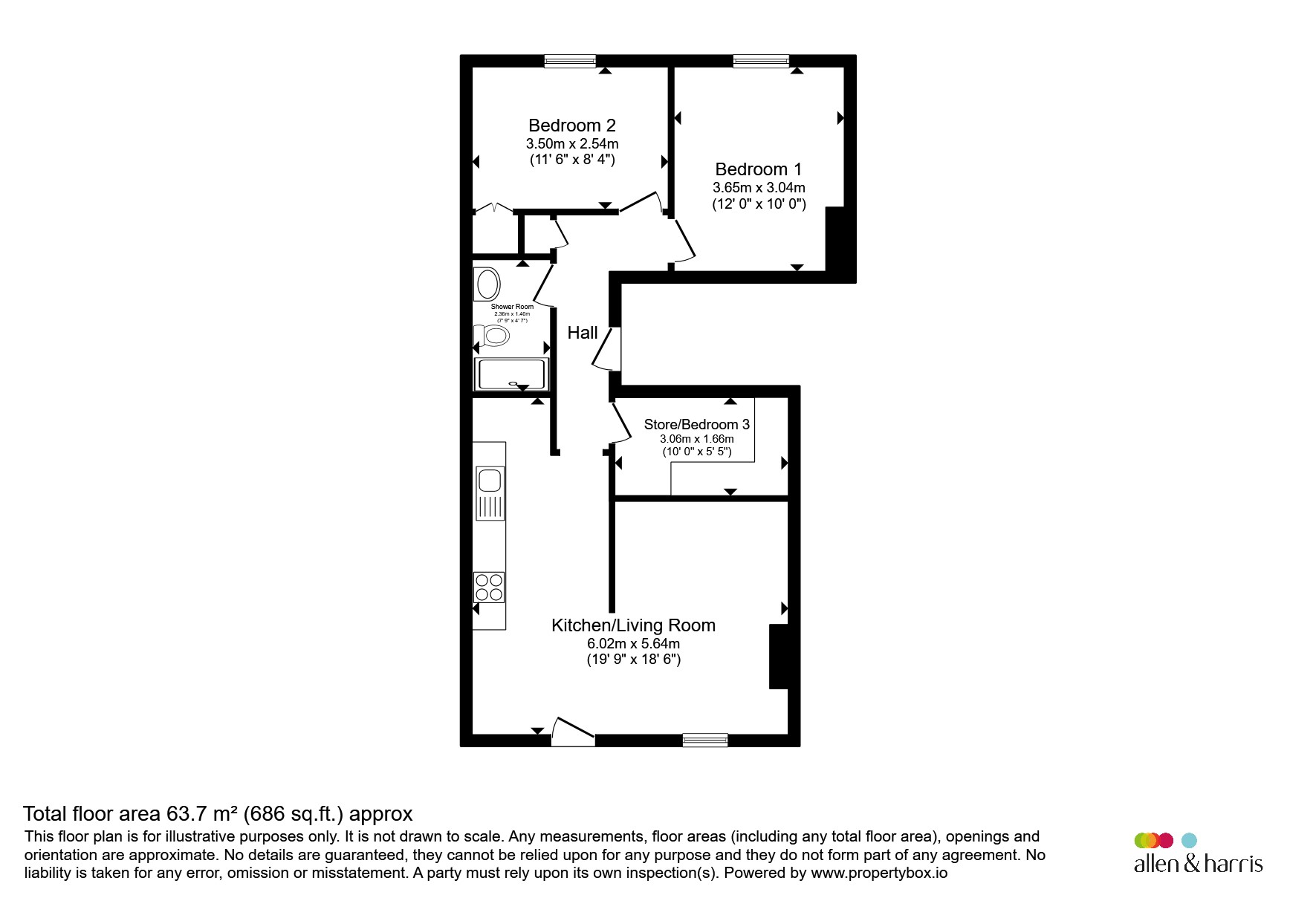 Flat 1, 22-22a, Broad Street, Bath floorplan