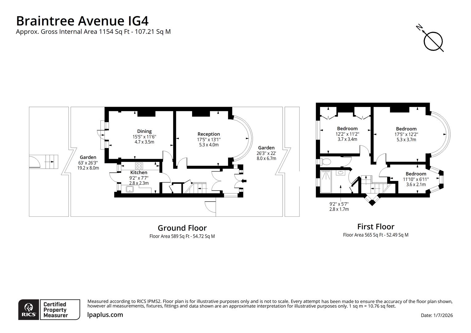 25, Braintree Avenue, Ilford floorplan