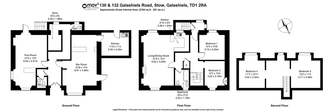 130 & 132, Galashiels Road, Galashiels floorplan