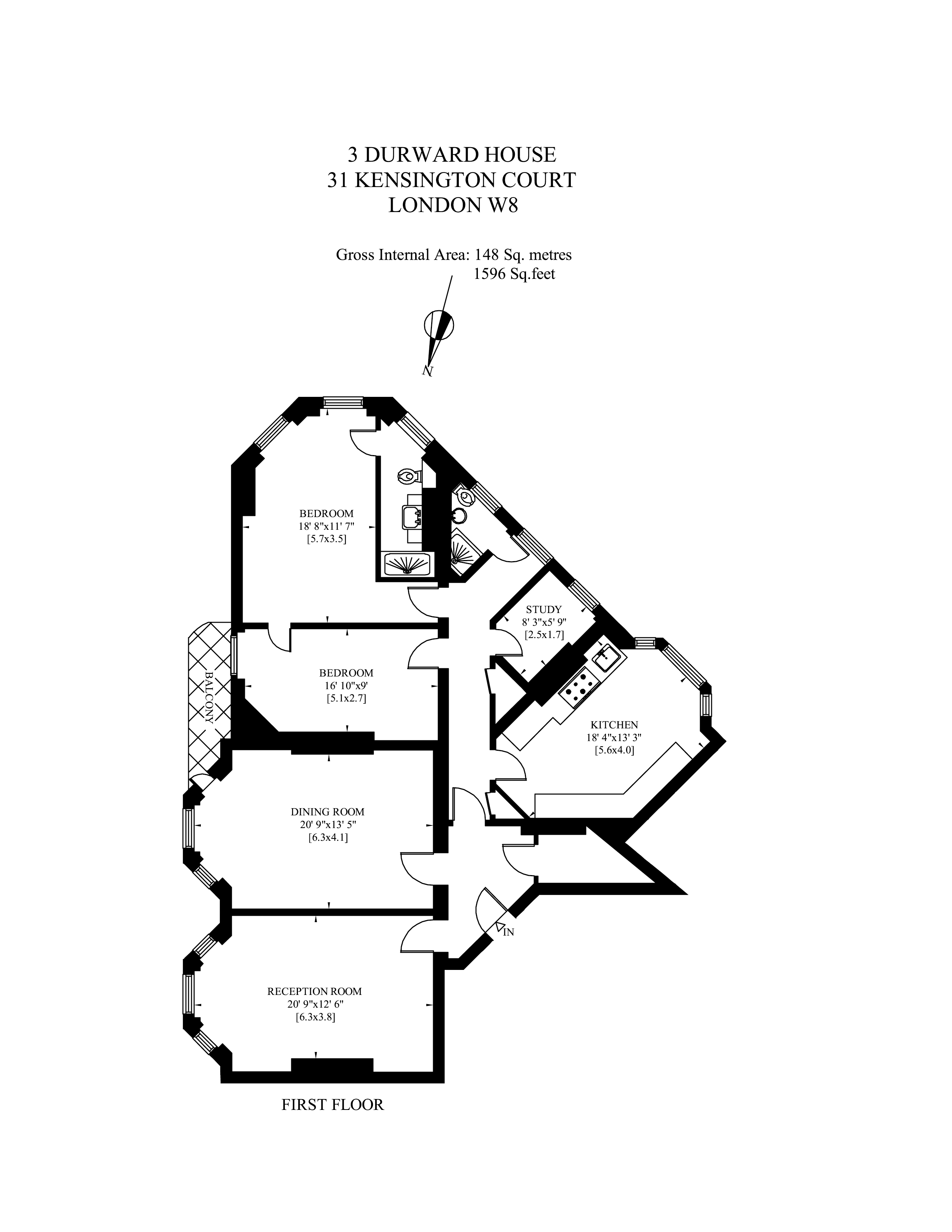 Durward House, Kensington Court, London floorplan