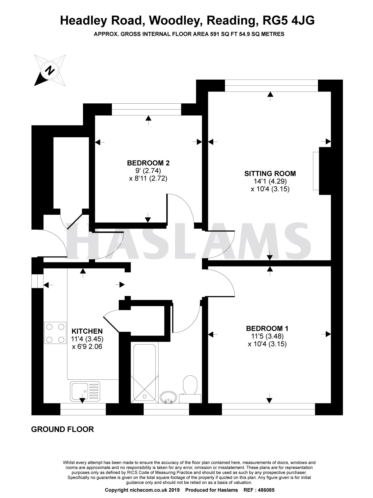 2 Bedrooms Maisonette for sale in Headley Road, Woodley, Reading RG5