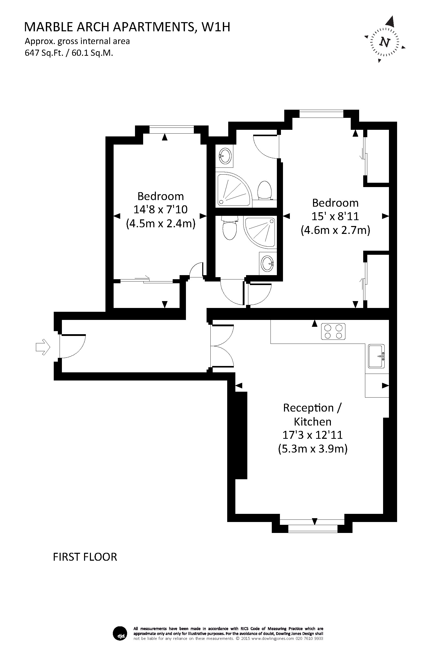 2 Bedrooms Flat to rent in Harrowby Street, London W1H