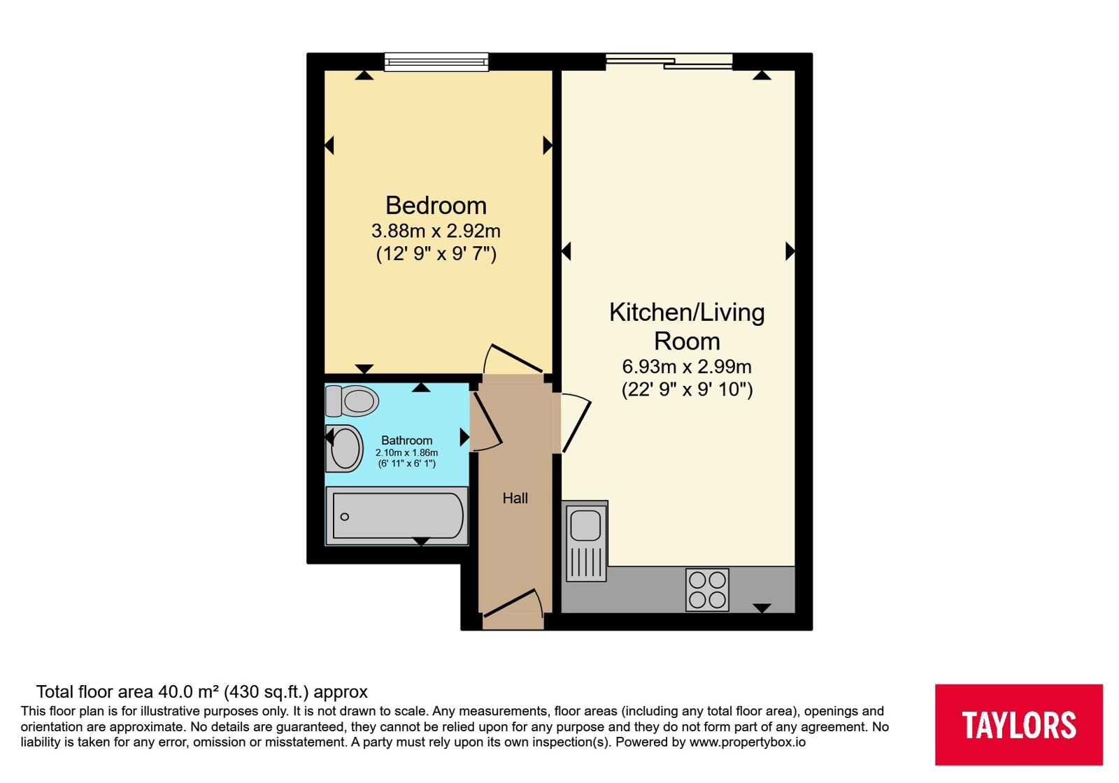 Flat 37, 22, Henry Bird Way, Northamptonshire floorplan
