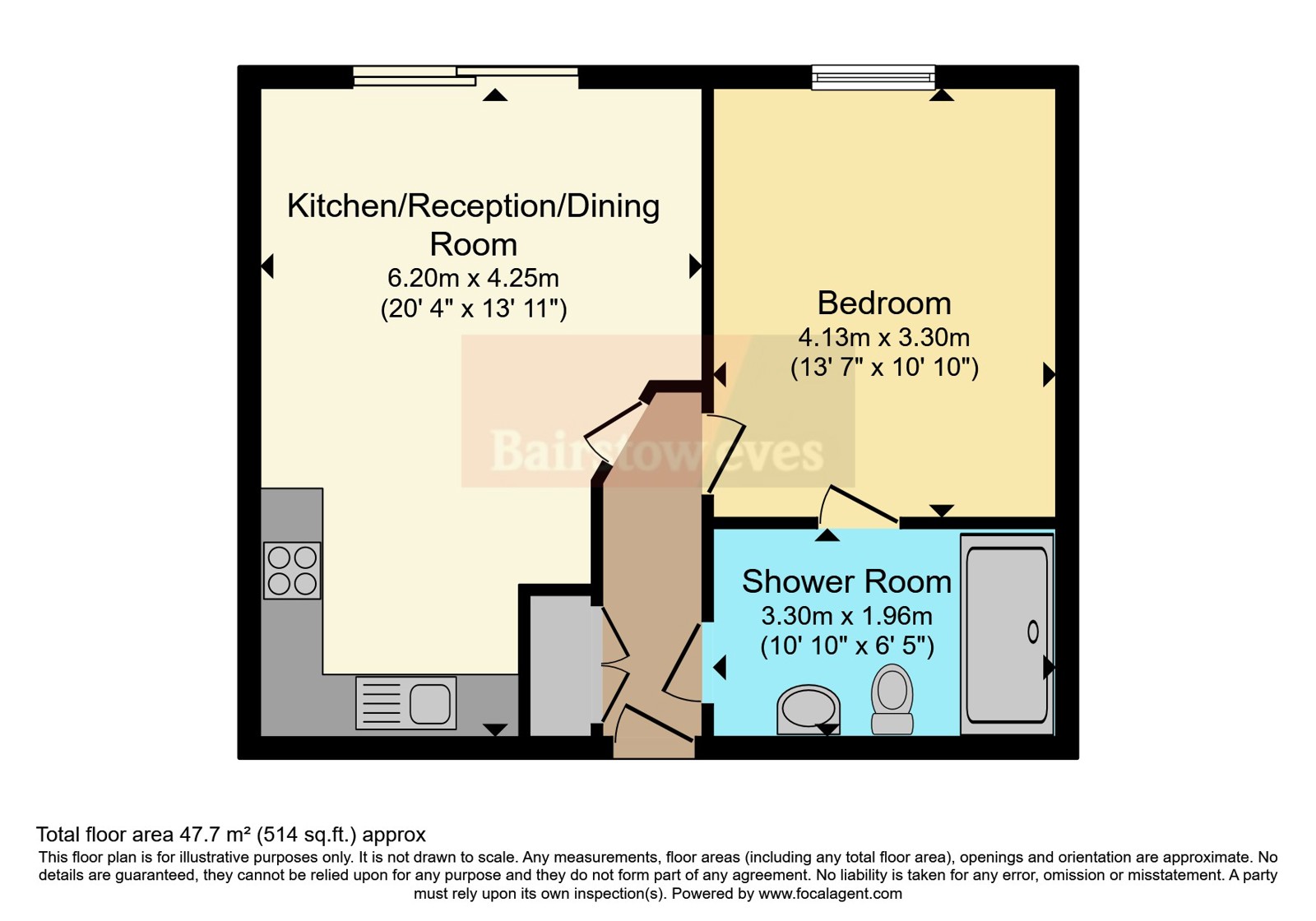 Flat 1, Hedgerow Court, 27, Nelson Street, London floorplan