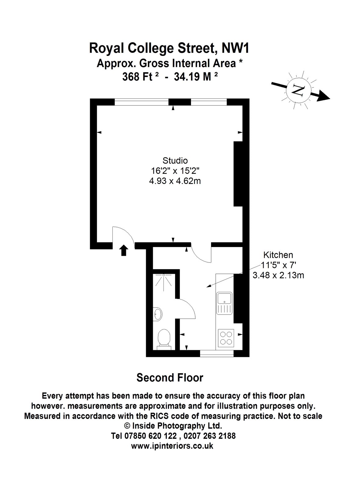 0 Bedrooms Studio to rent in Royal College Street, Camden, London NW1