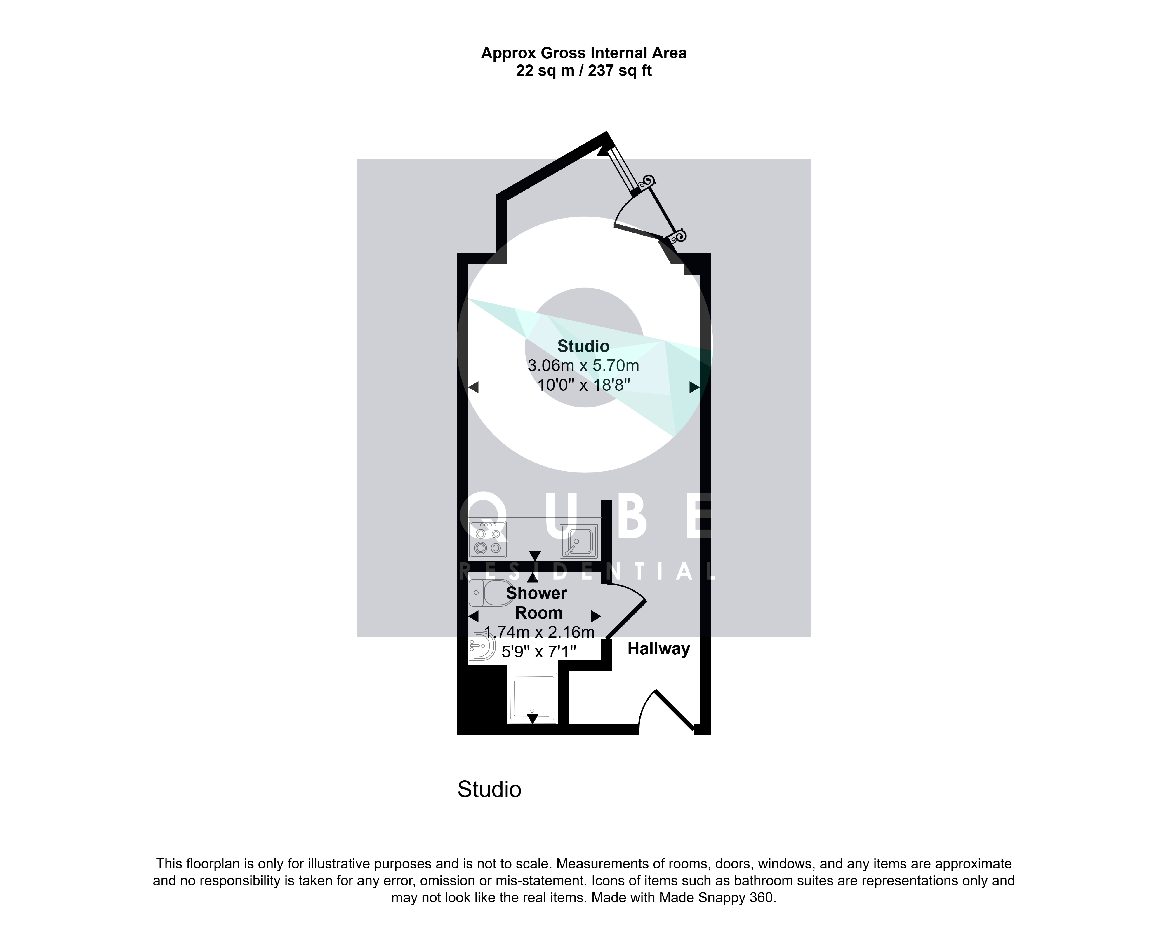 158B X1 Liverpool, 1, David Lewis Street, Merseyside floorplan