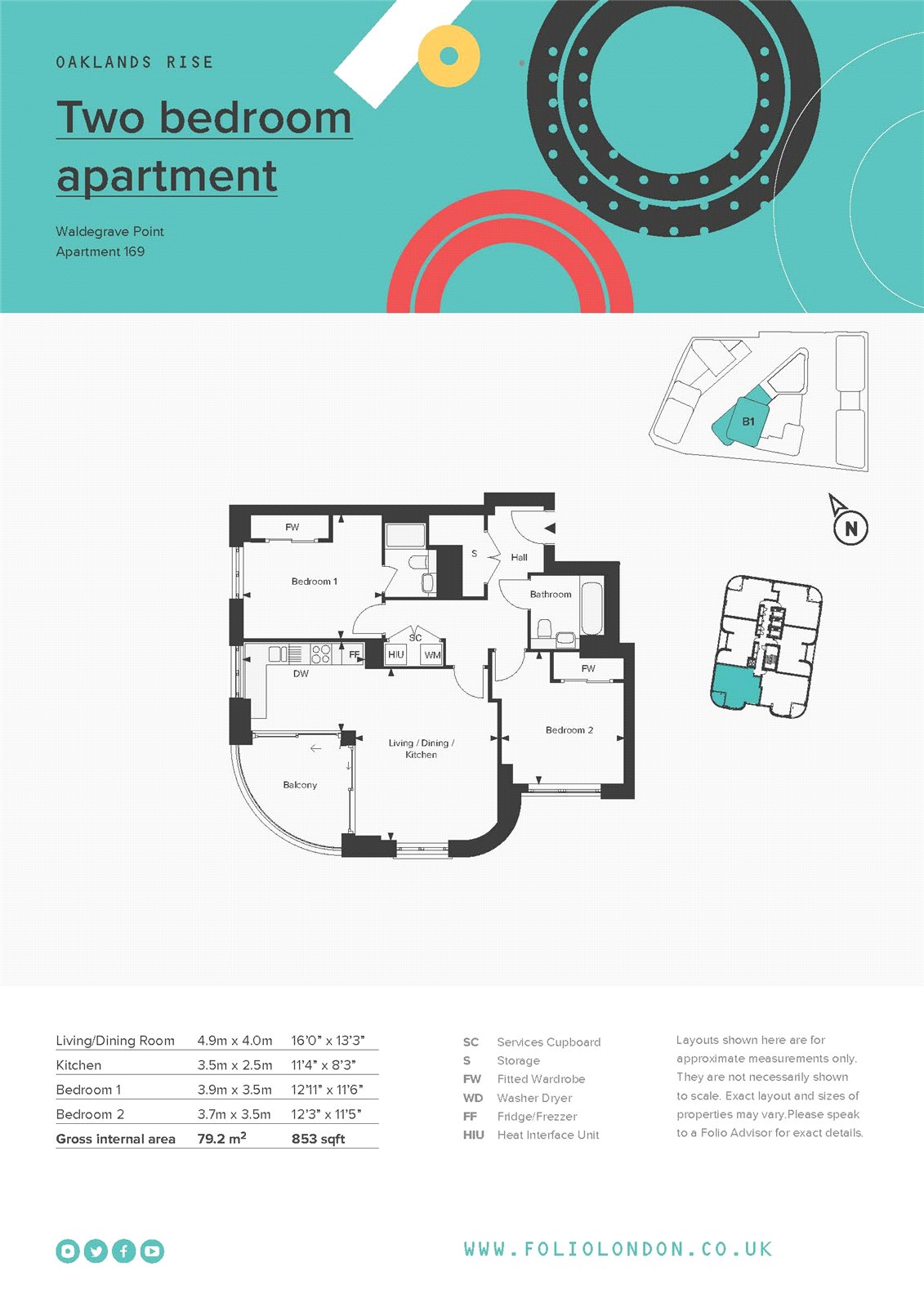 Flat 169, Waldegrave Point,, 1 Green Street, London floorplan