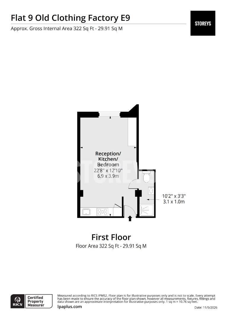 Flat 9, 14-16 Shore Road, Hackney floorplan