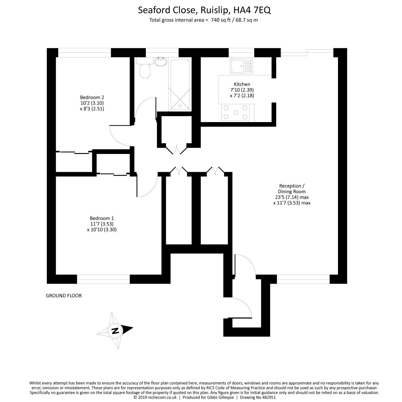 2 Bedrooms Maisonette for sale in Seaford Close, Ruislip, Middlesex HA4