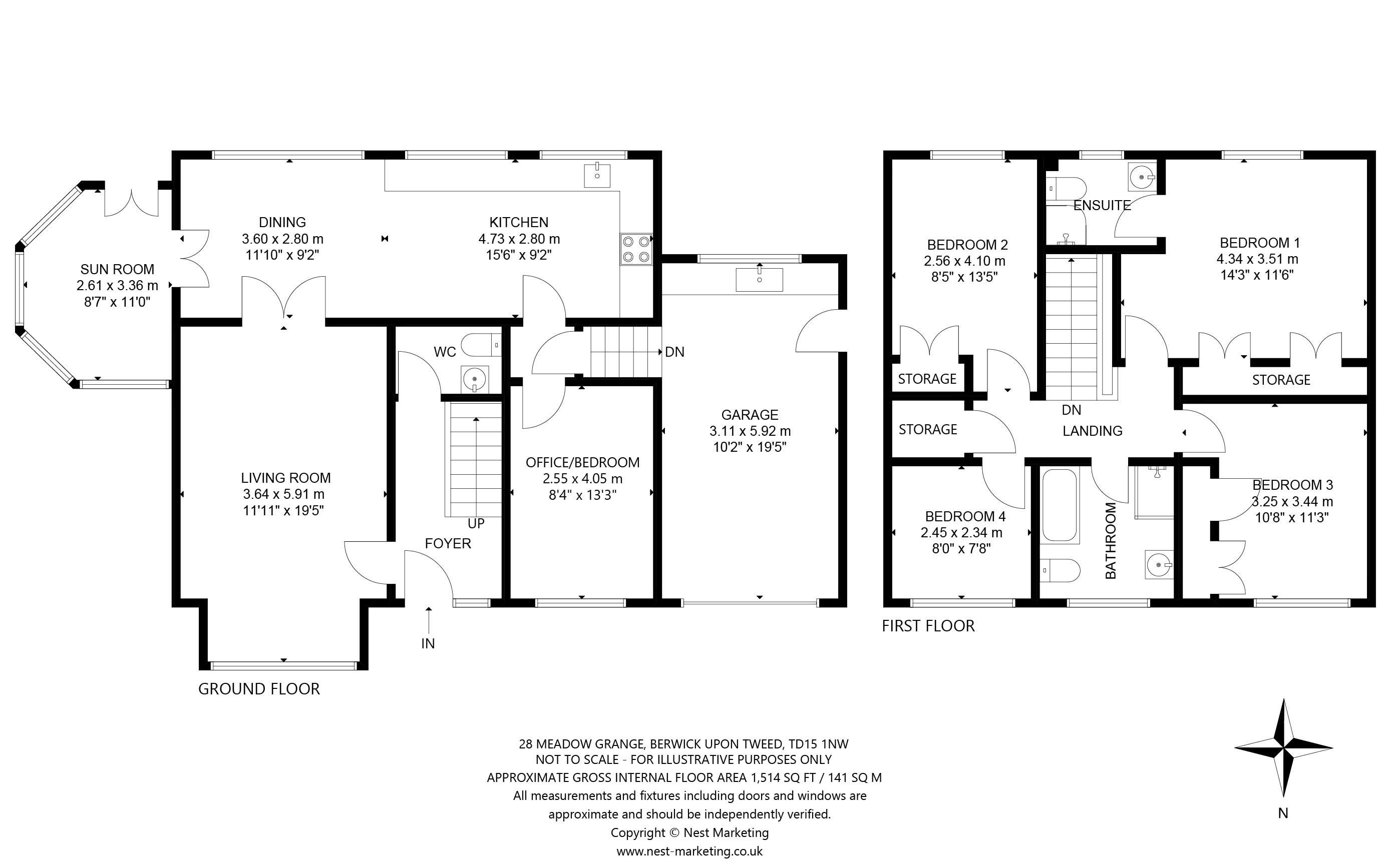 Meadow Grange, BerwickUponTweed, Northumberland TD15, 4 bedroom