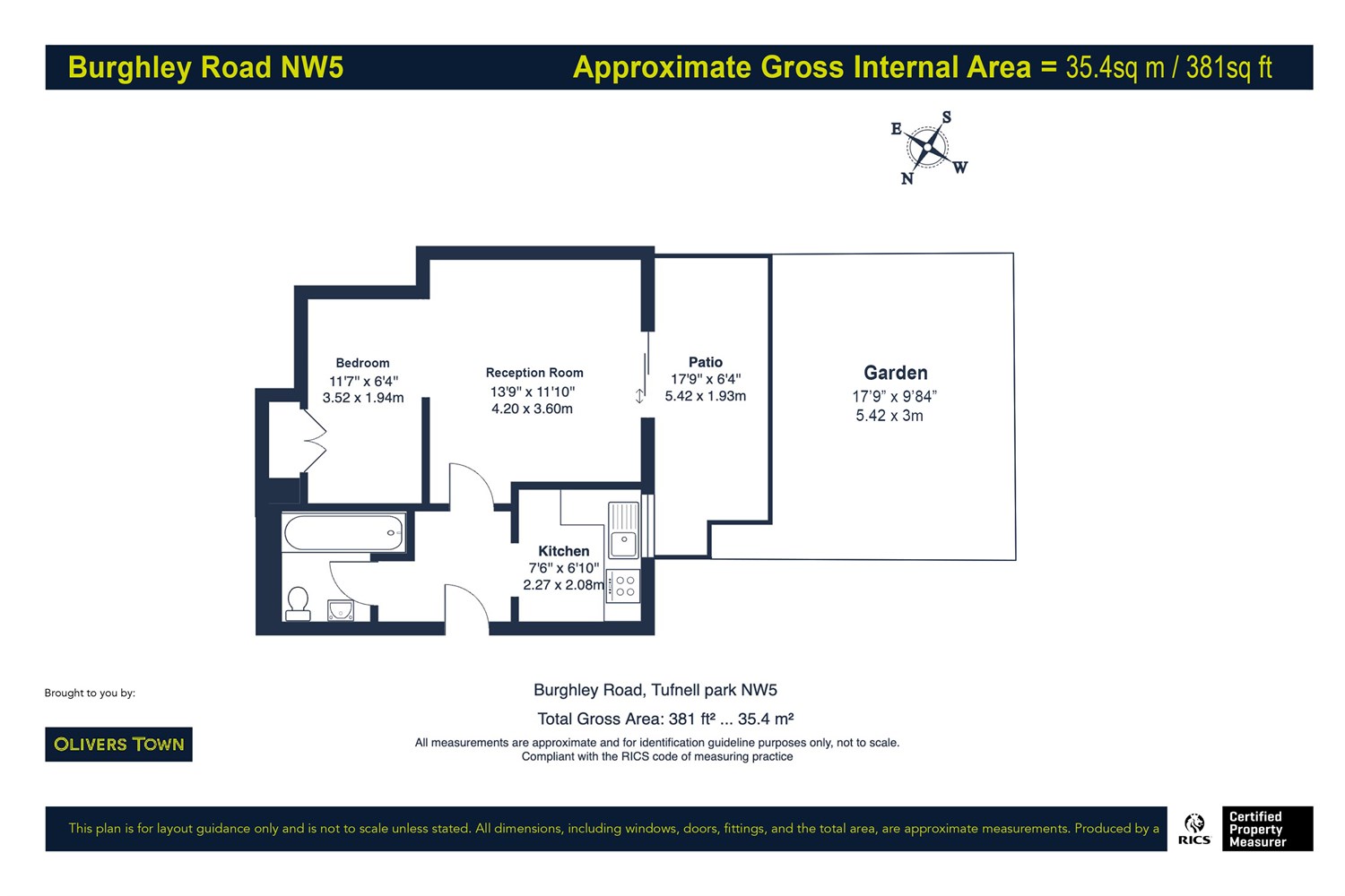 21, Garden Flat, Burghley Road, London floorplan