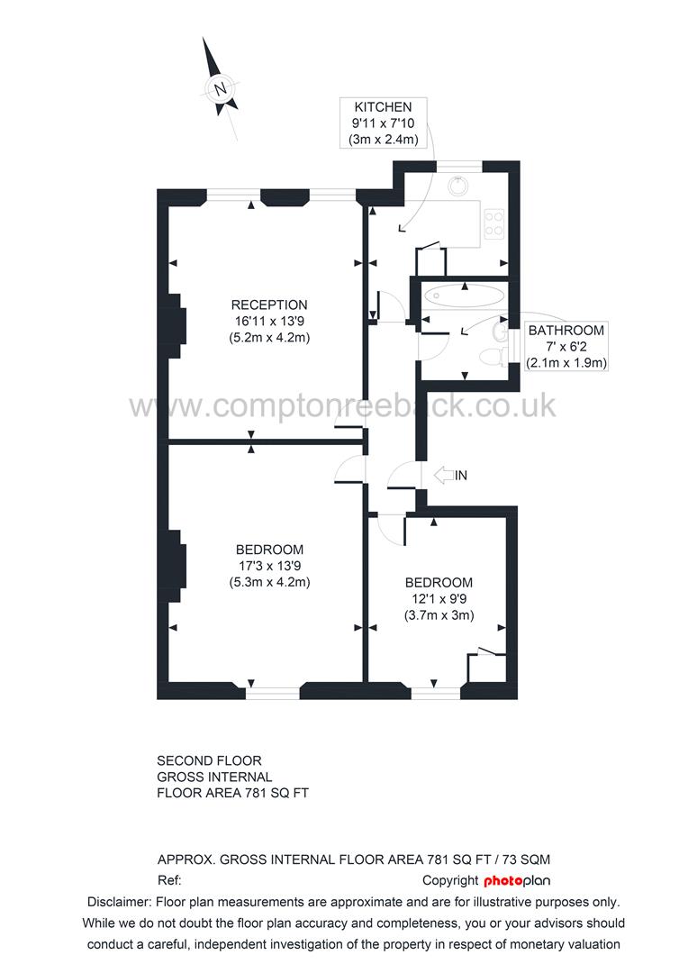 Second Floor, 22, Greville Road, London floorplan