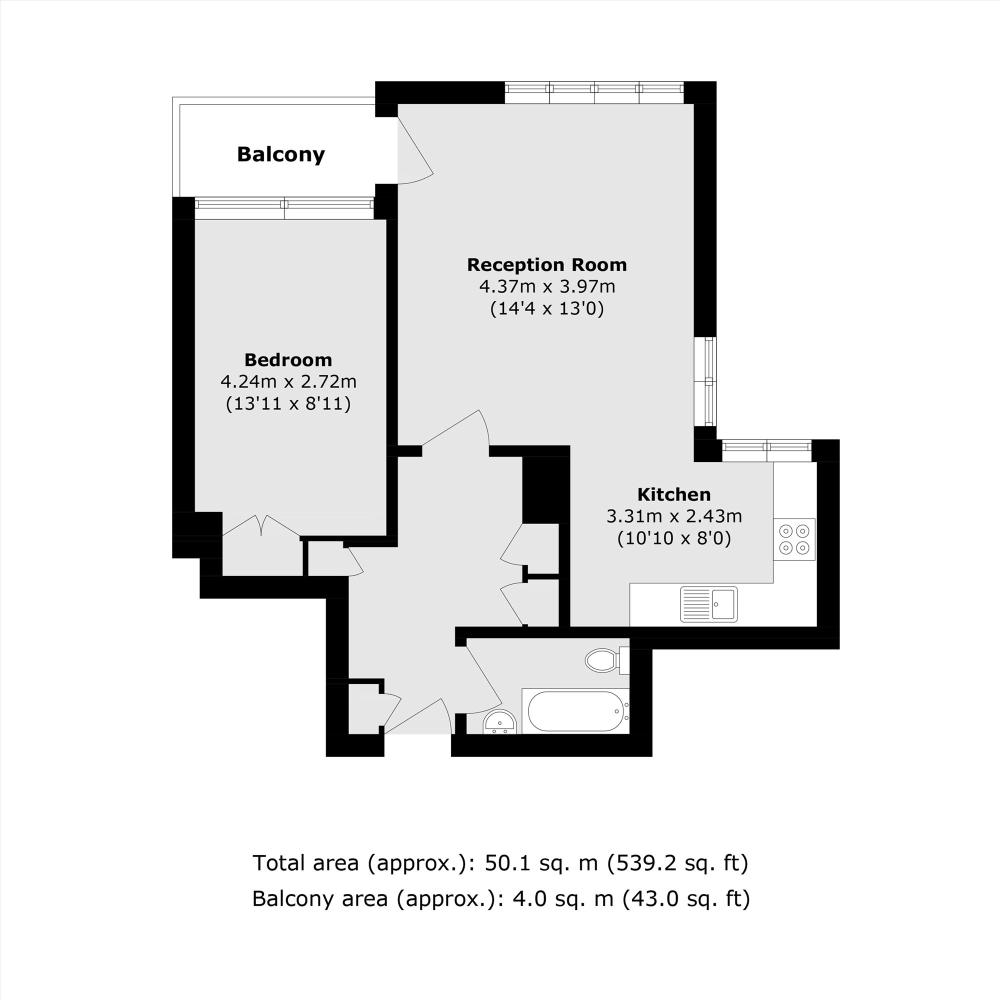 Flat 35, Redman House, Lant Street, London floorplan