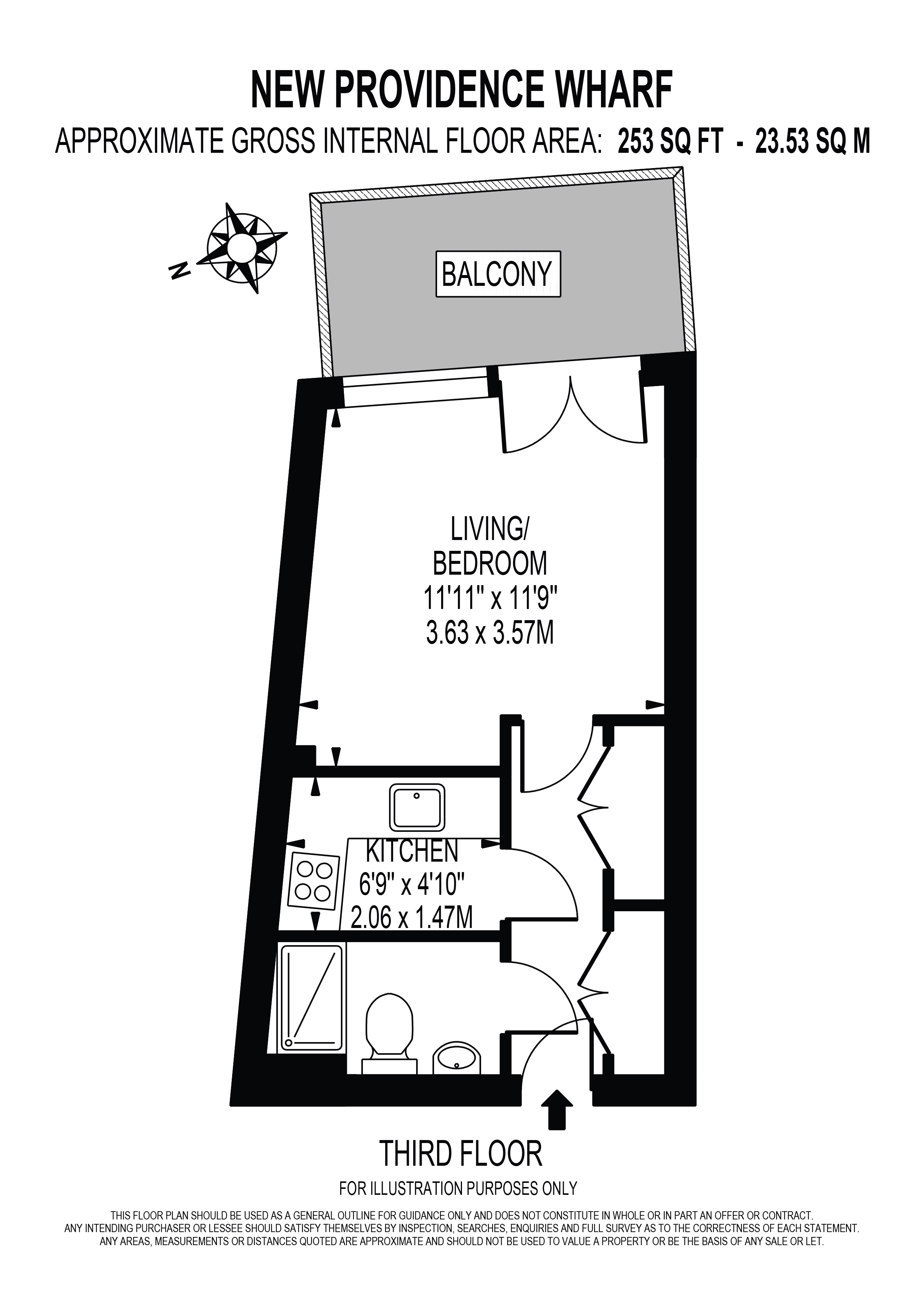 Flat 315 New Providence Wharf 1, Fairmont Avenue, London floorplan