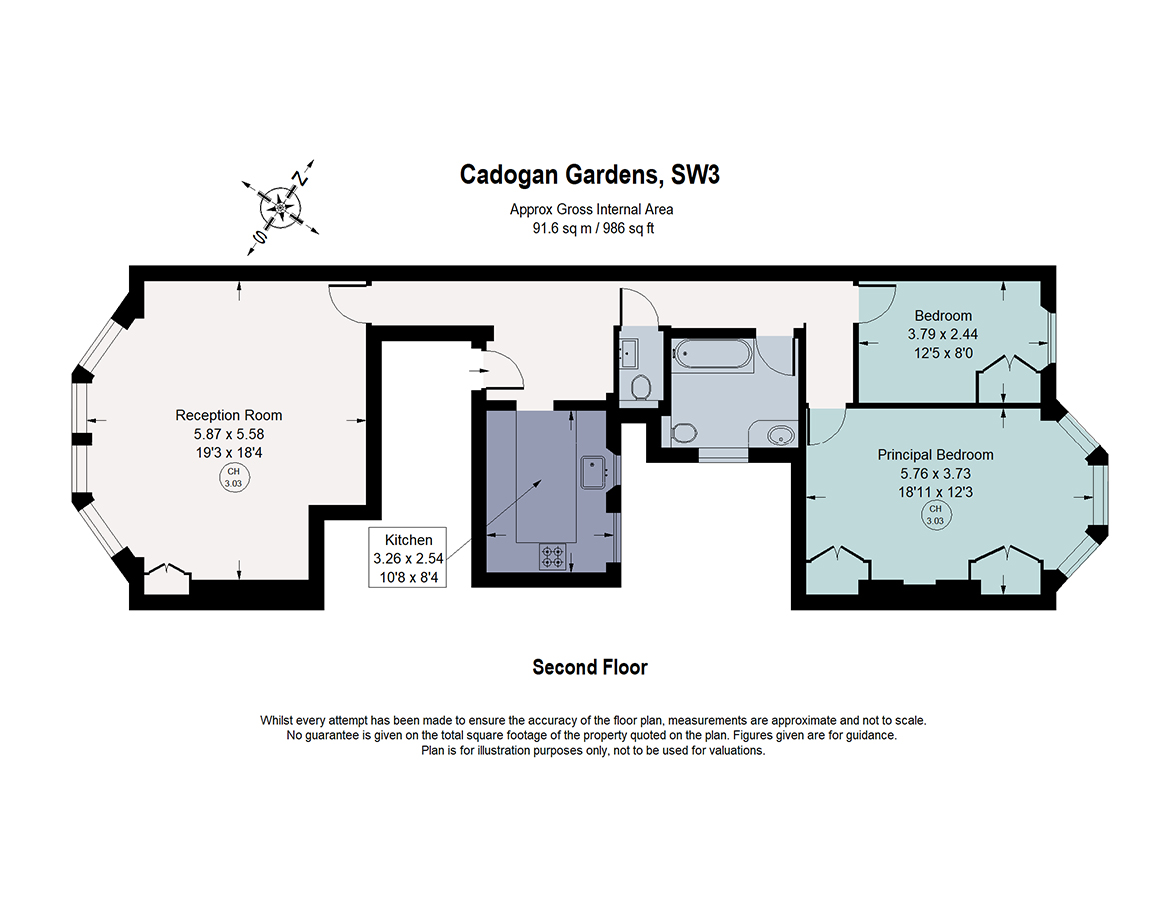 Flat 2, 51, Cadogan Gardens, London floorplan