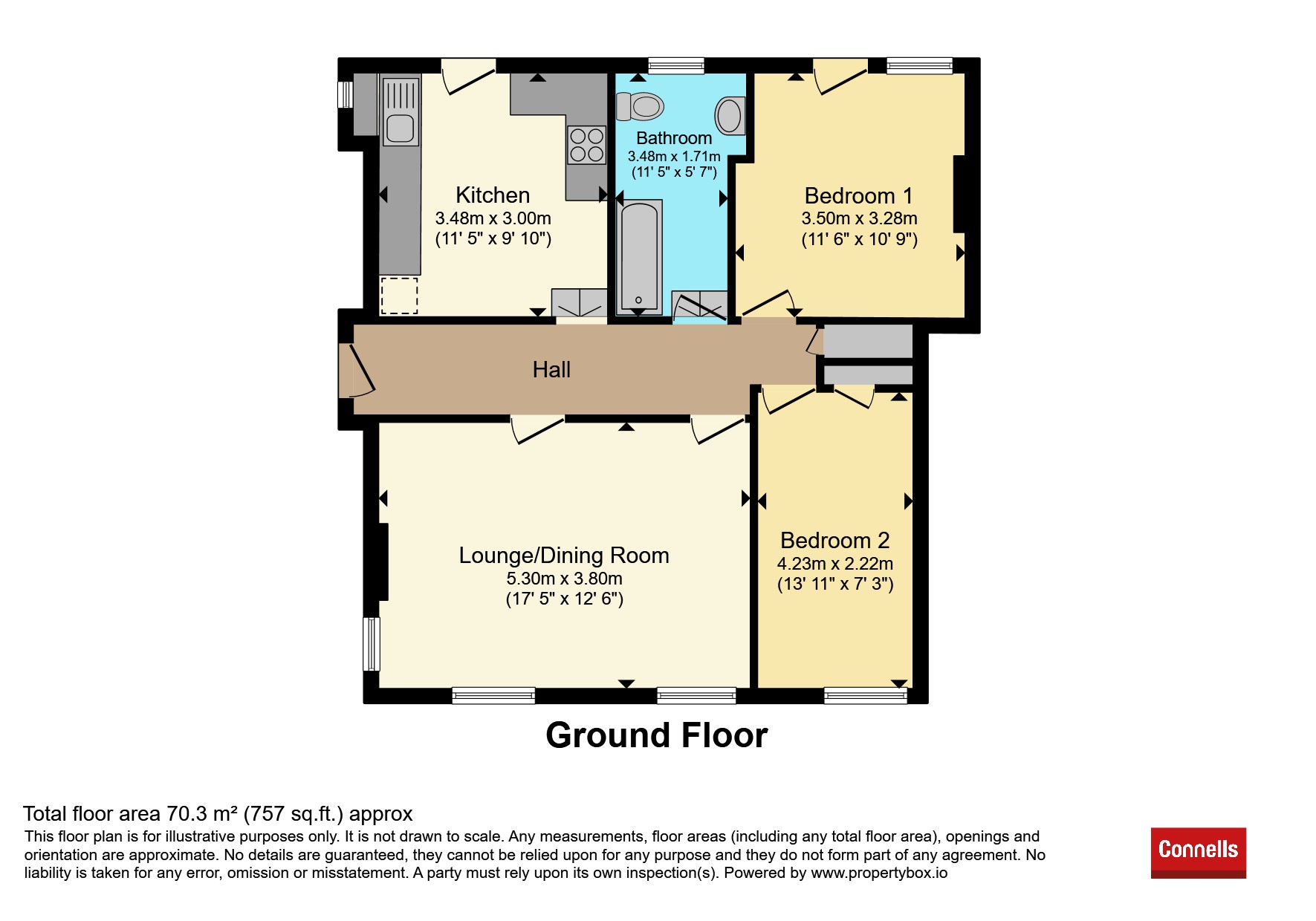 Flat 1, Salisbury House, High Street, Hartfield floorplan