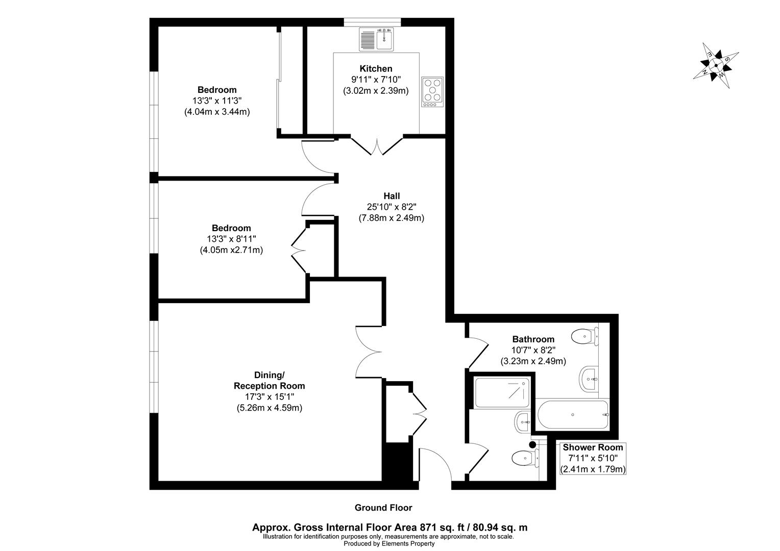 Flat 2, Hungerford House, Napier Place, London floorplan